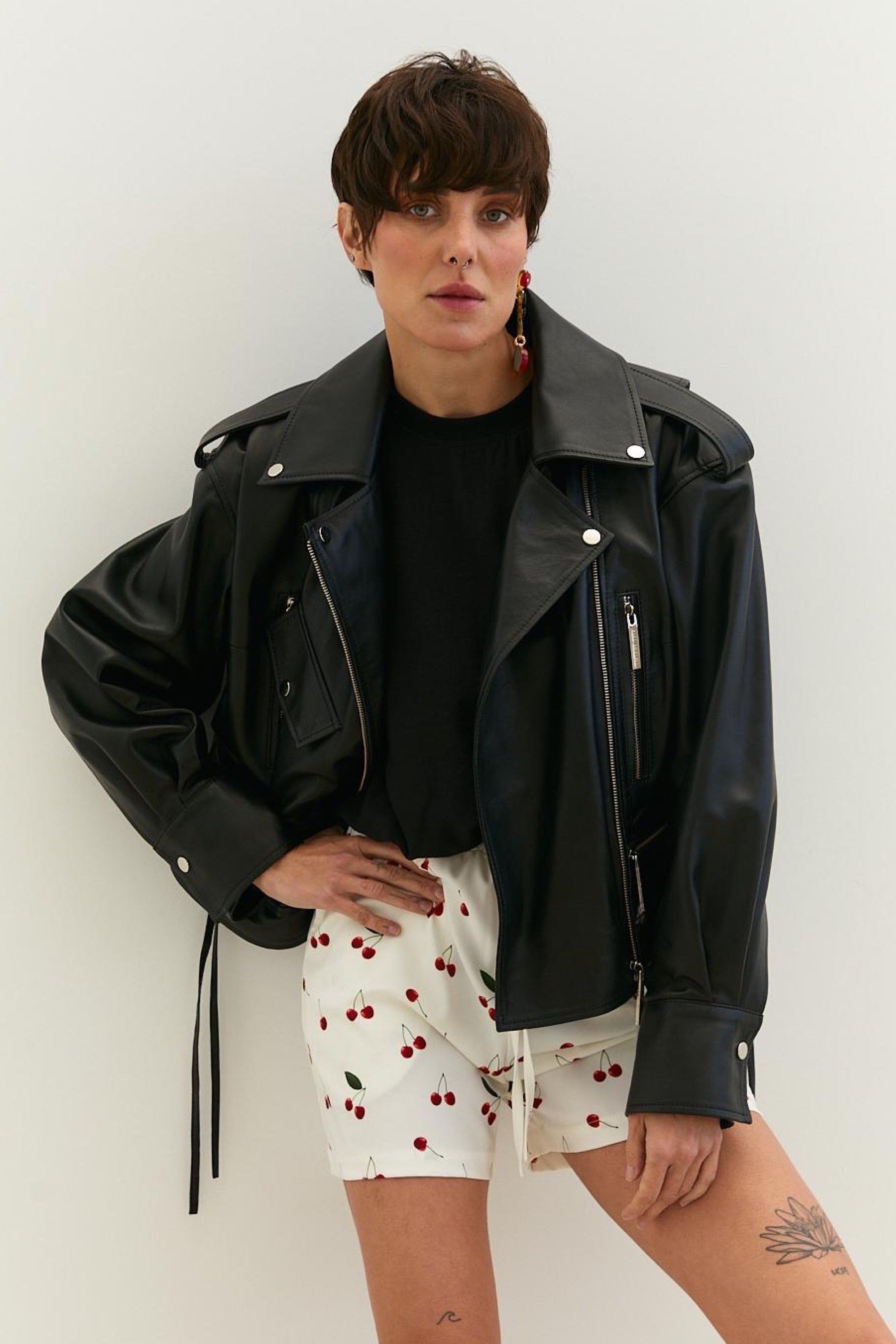 Black leather jacket