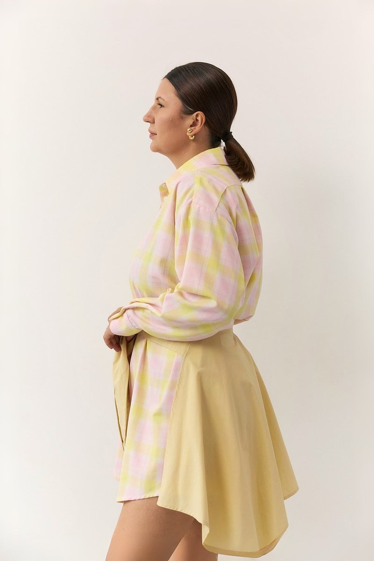 "Georgia" Shirt Dress with Faux Sleeve Belt