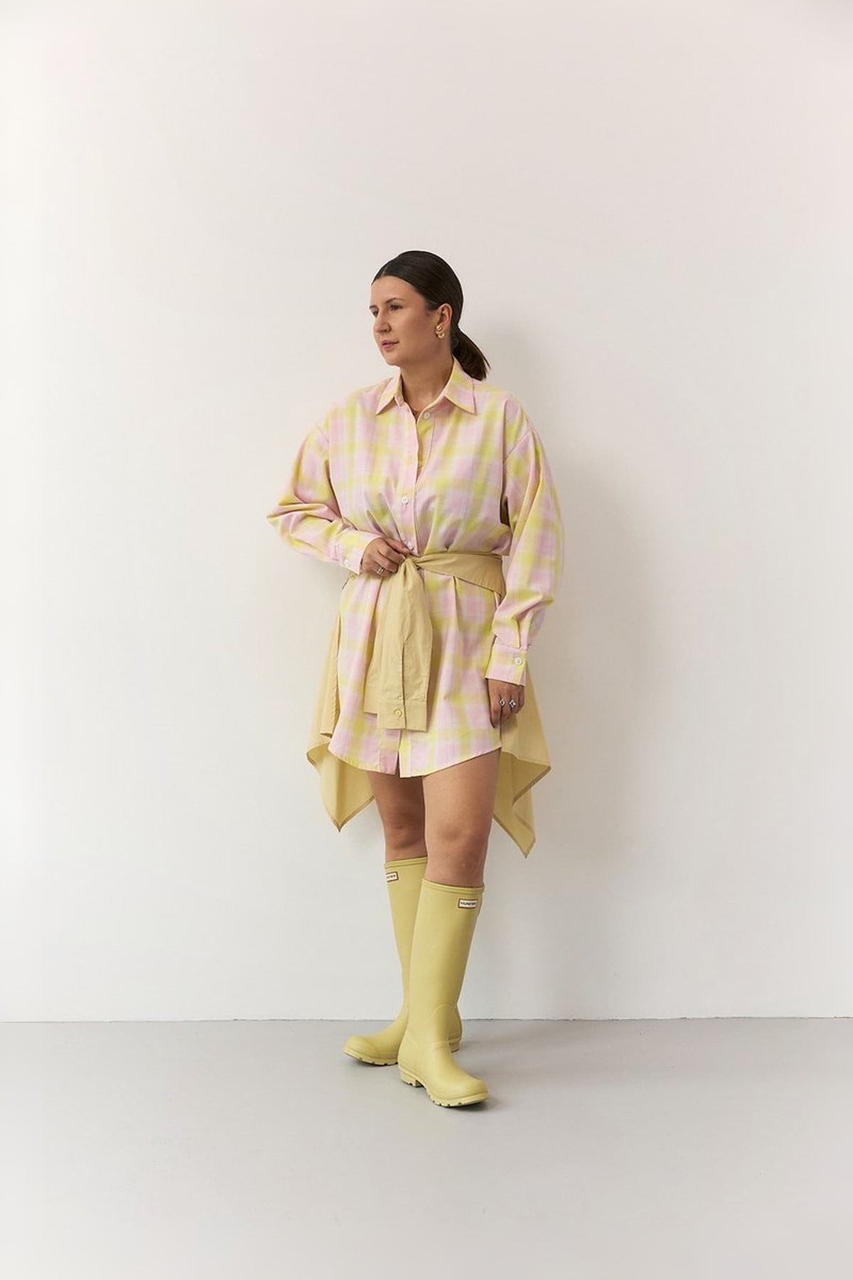 "Georgia" Shirt Dress with Faux Sleeve Belt