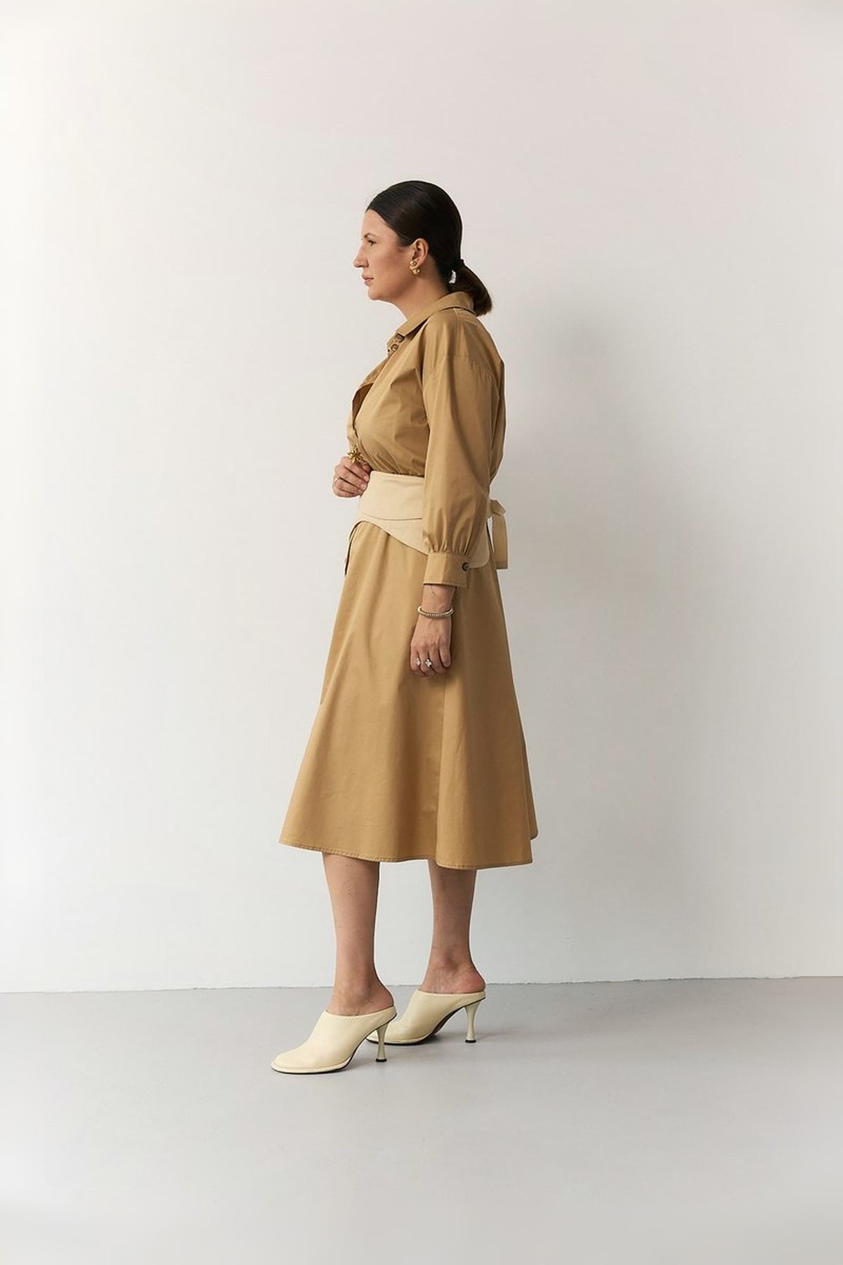 "Obiijmy" Shirt Dress with Wide Belt