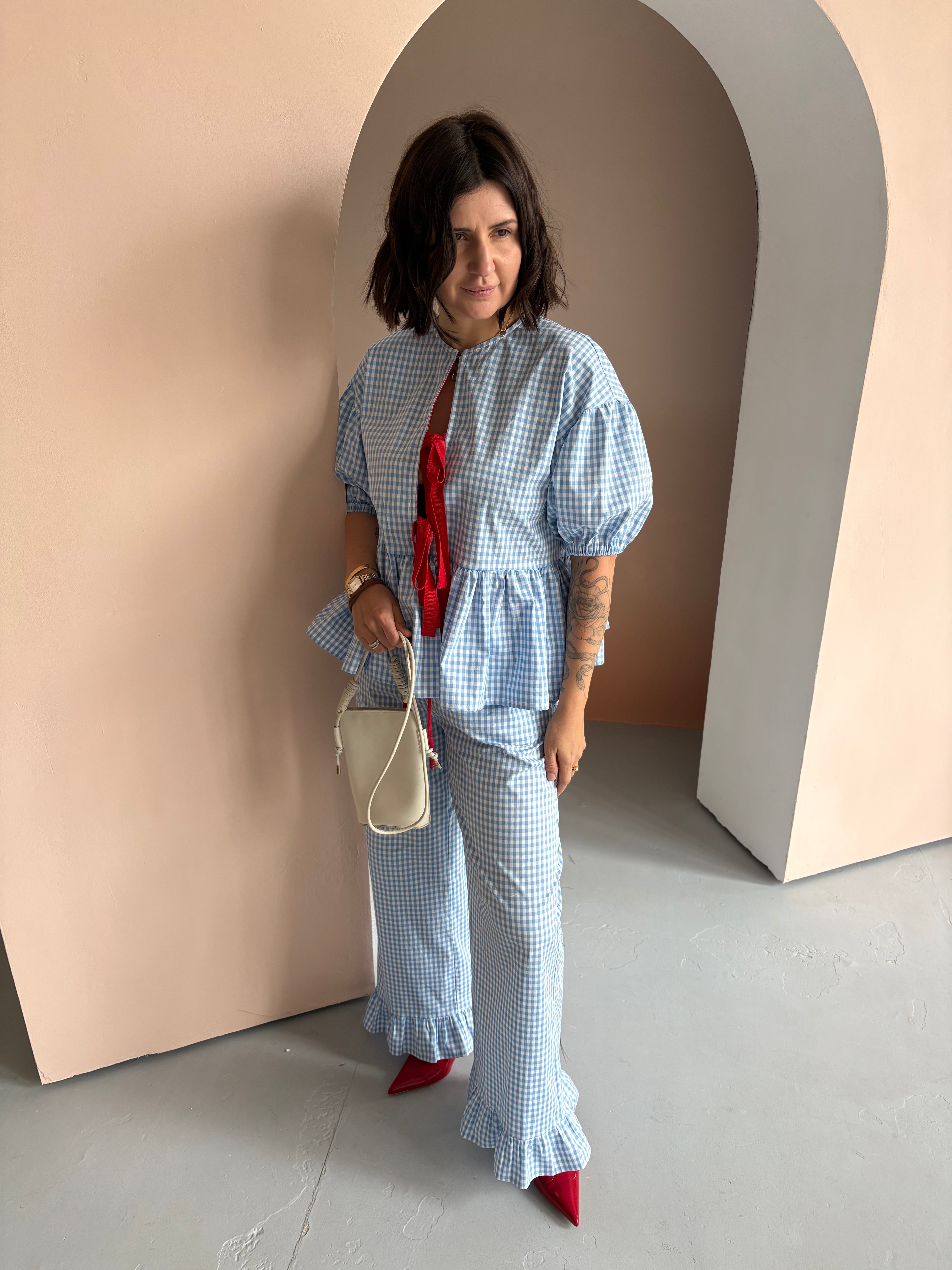 A blouse made from 100% cotton