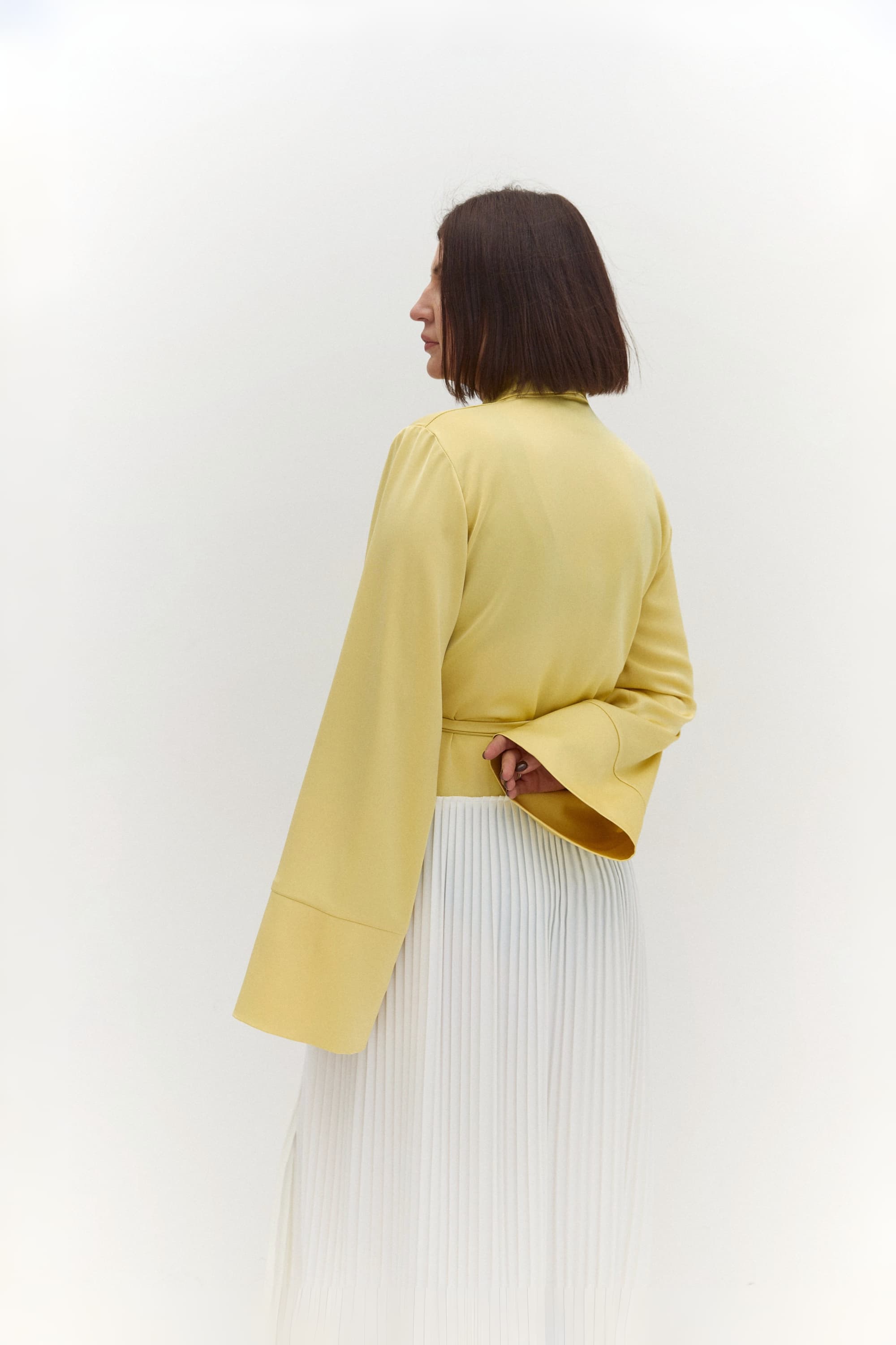 Kimono Dress with Pleated Skirt
