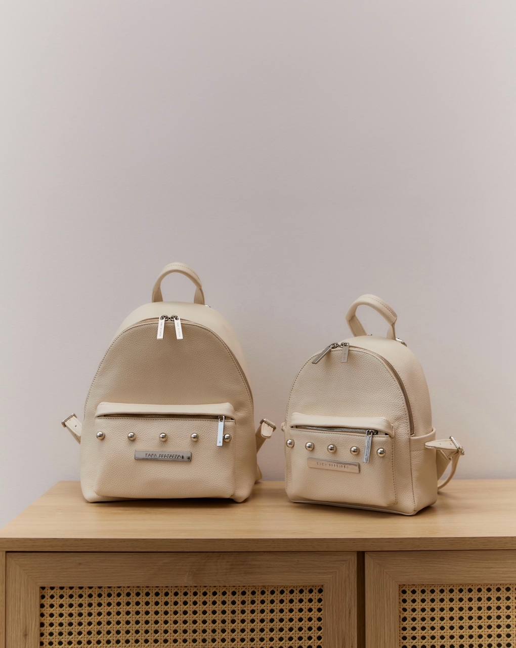 Milk leather backpack S