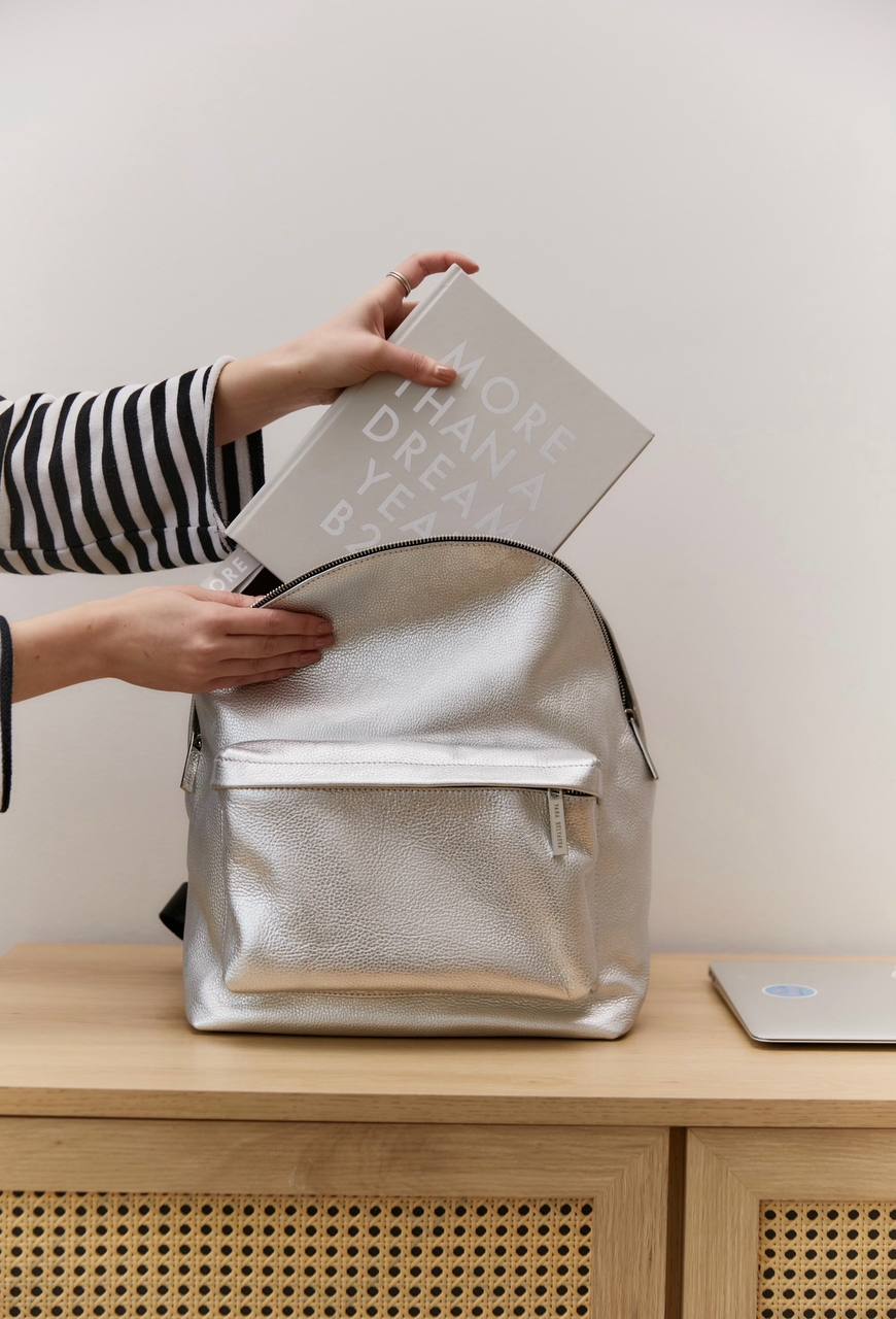 Silver backpack "Spaces"