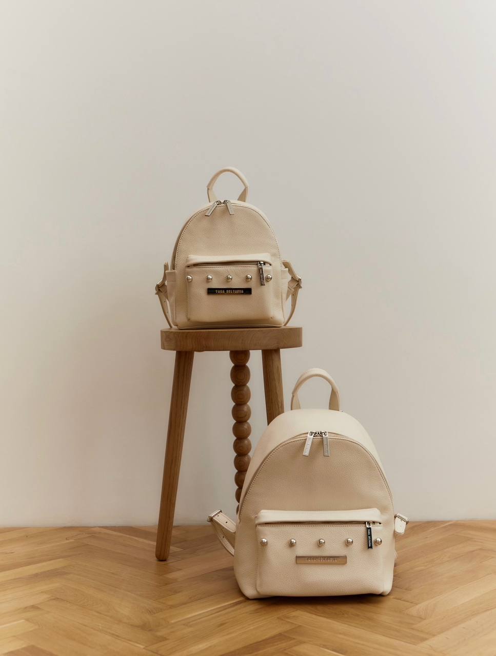 Milk leather backpack XS