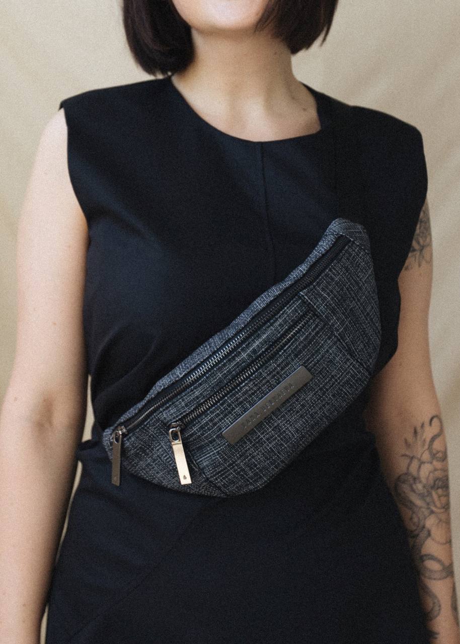 Black Eco-Leather Belt Bag