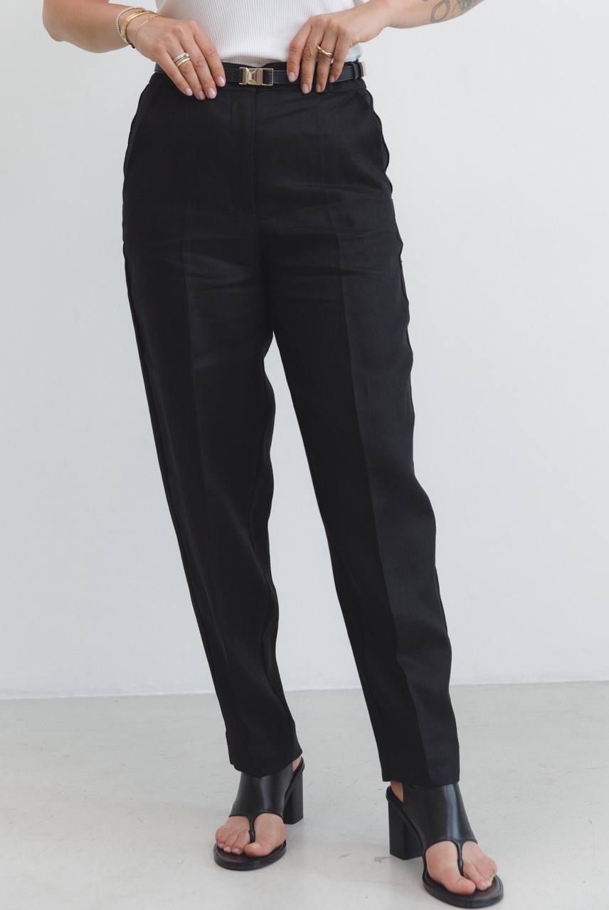 Black linen trousers "Milano"