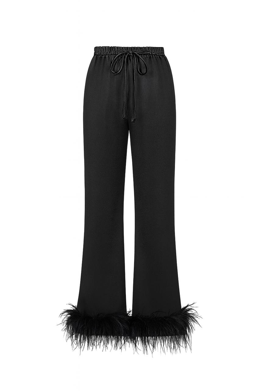 Pants "Odessa" Feather-trimmed