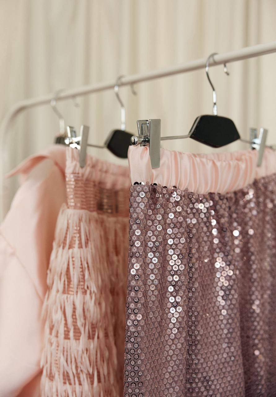 Trousers with Decorative Coin Fabric, Pink