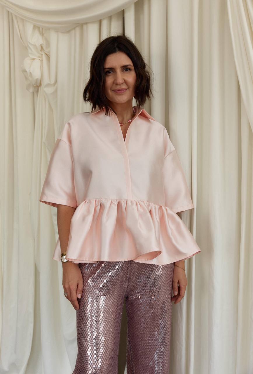 Trousers with Decorative Coin Fabric, Pink