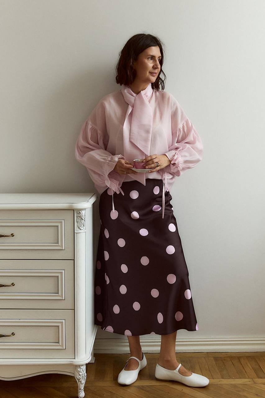 The polka dot print skirt "Gentle"