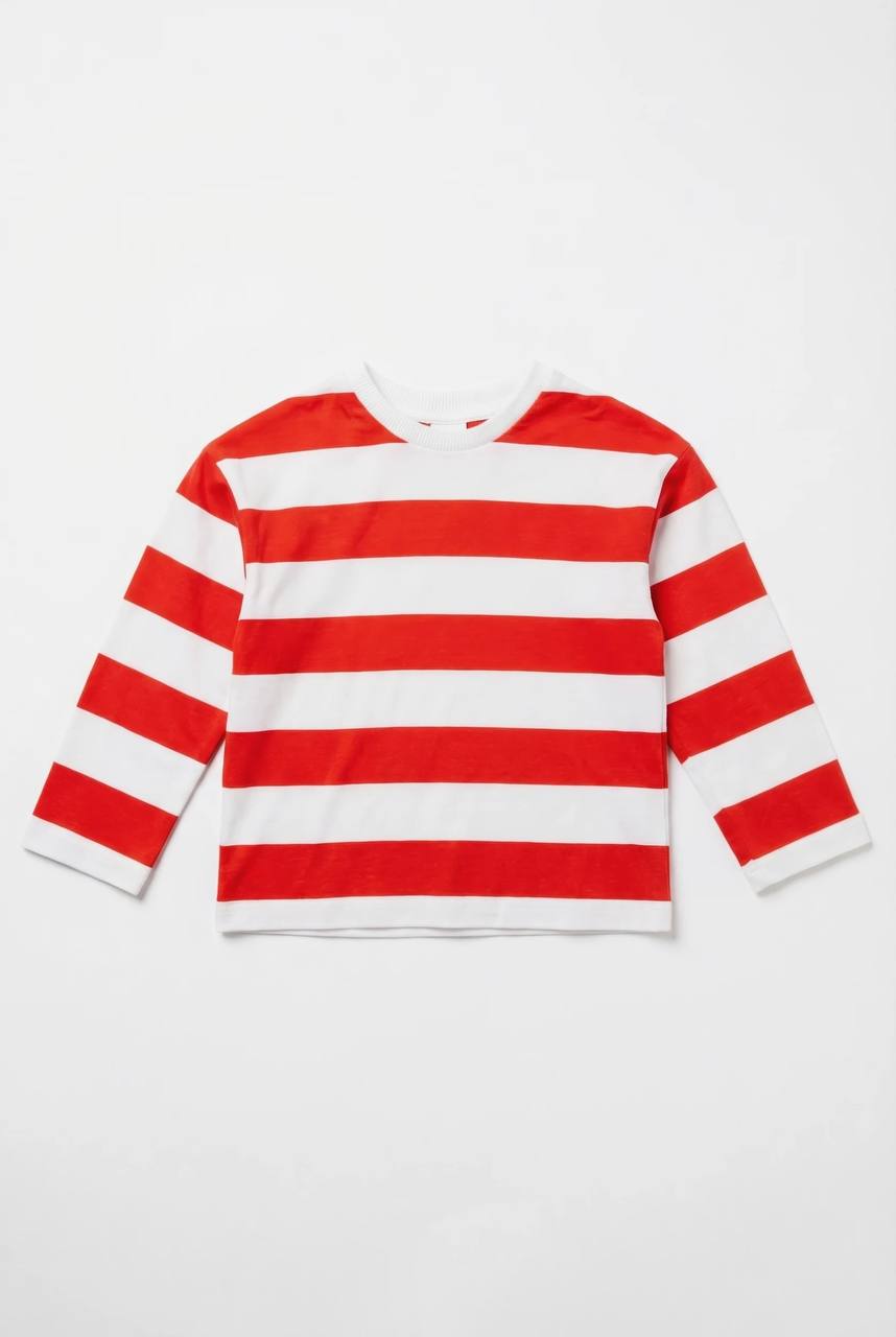 Long sleeve made from 100% striped knit fabric
