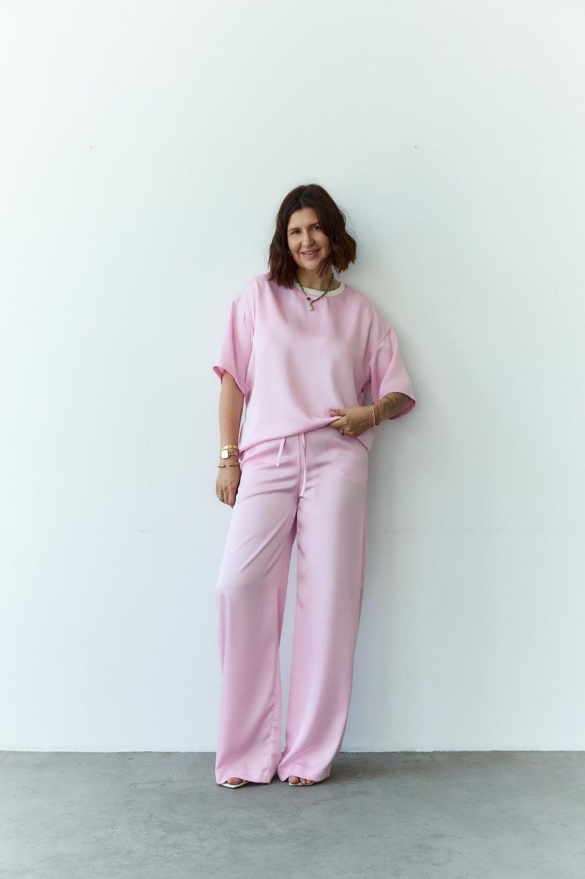 Silk Trousers "Odesa" / Pink Satin