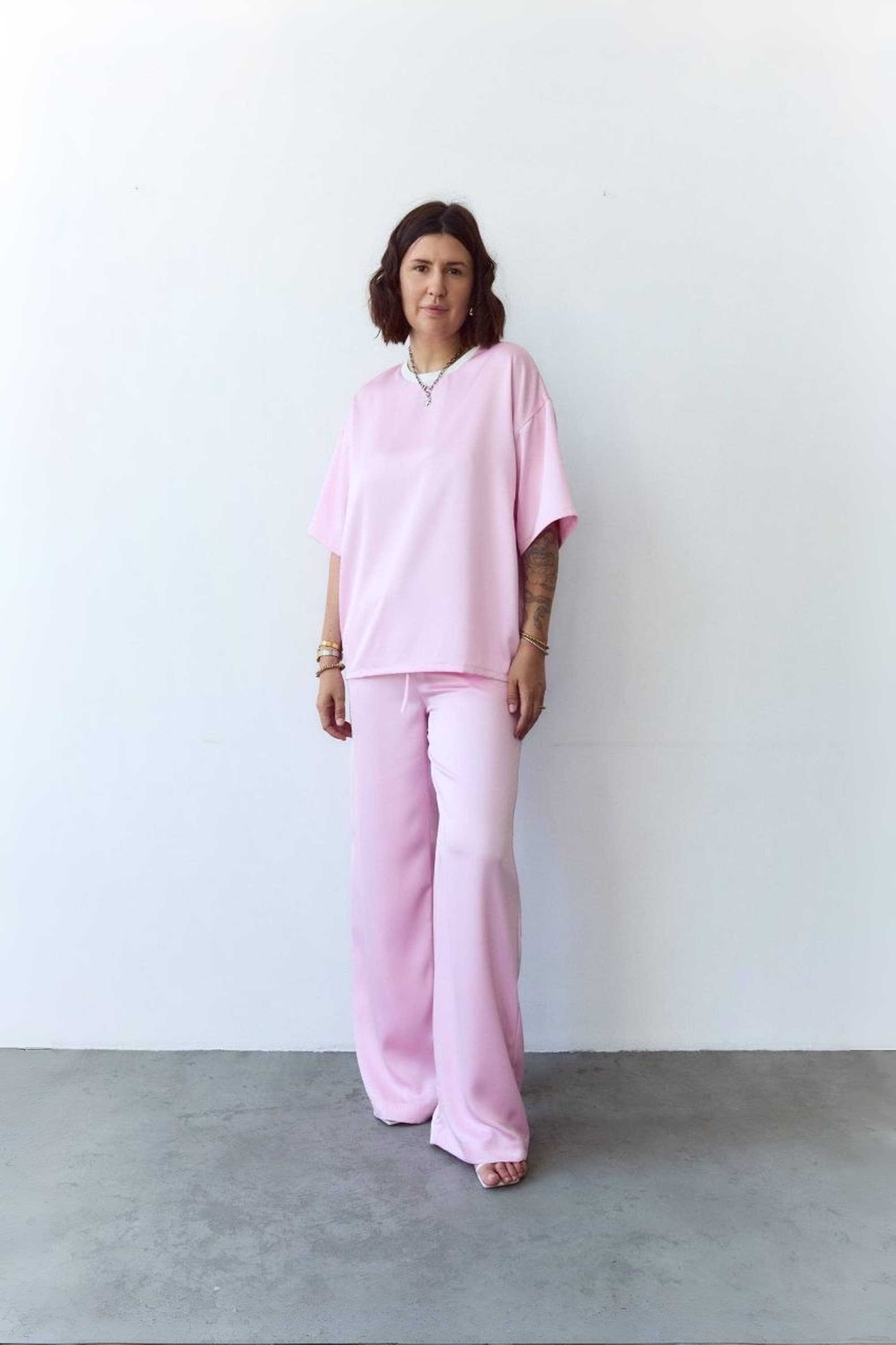 Silk Trousers "Odesa" / Pink Satin