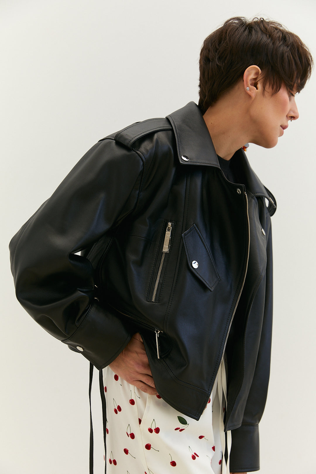 Black leather jacket