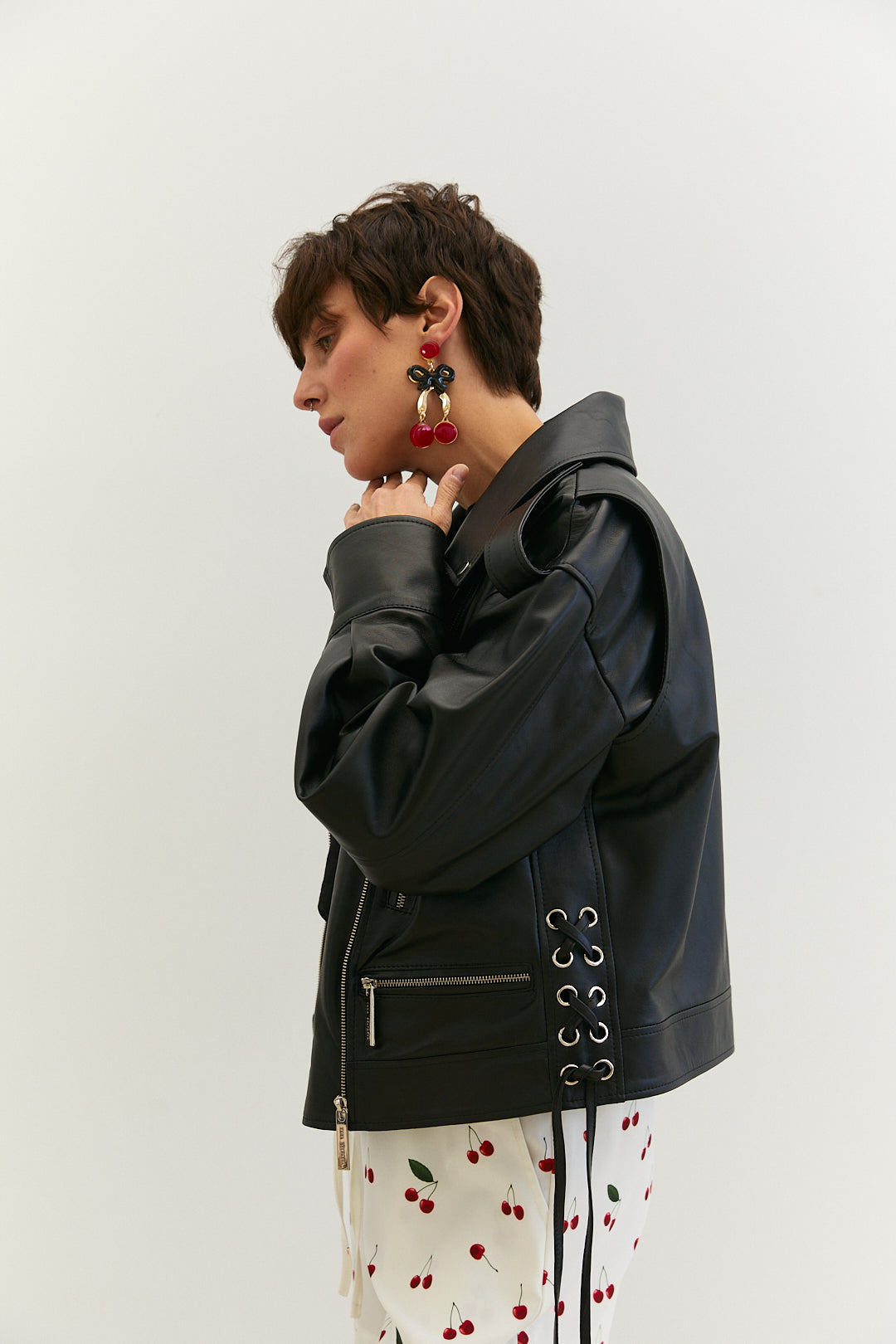 Black leather jacket