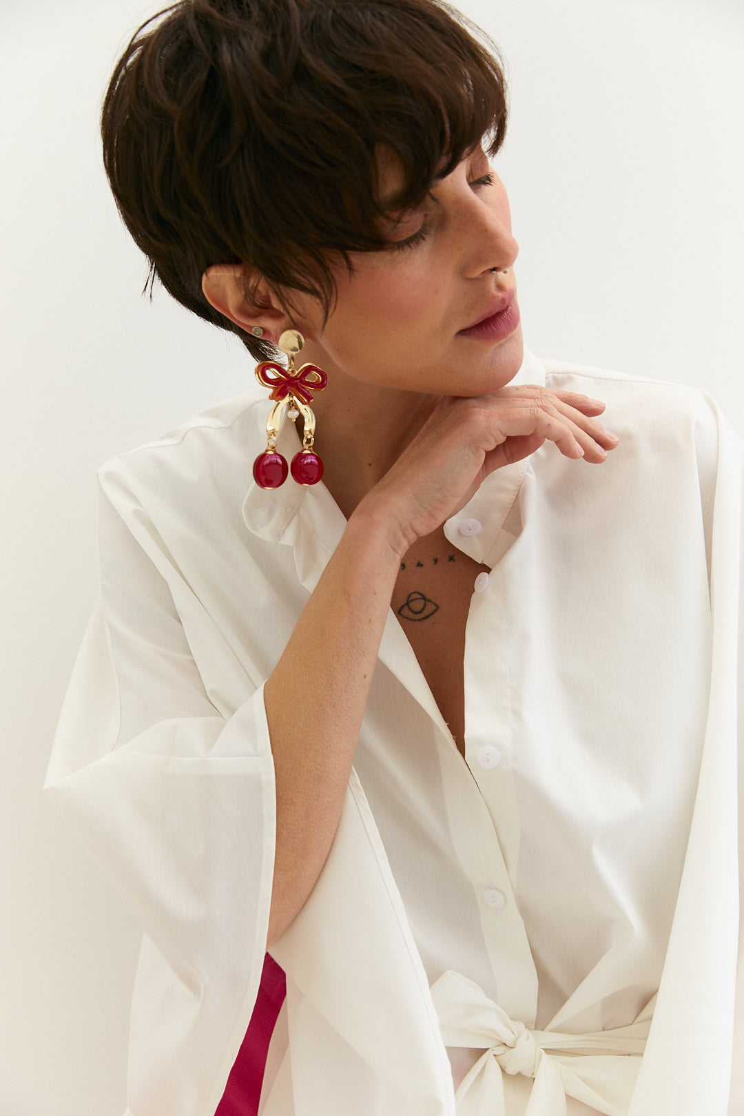 Poncho-blouse "Liana" made of milk poplin