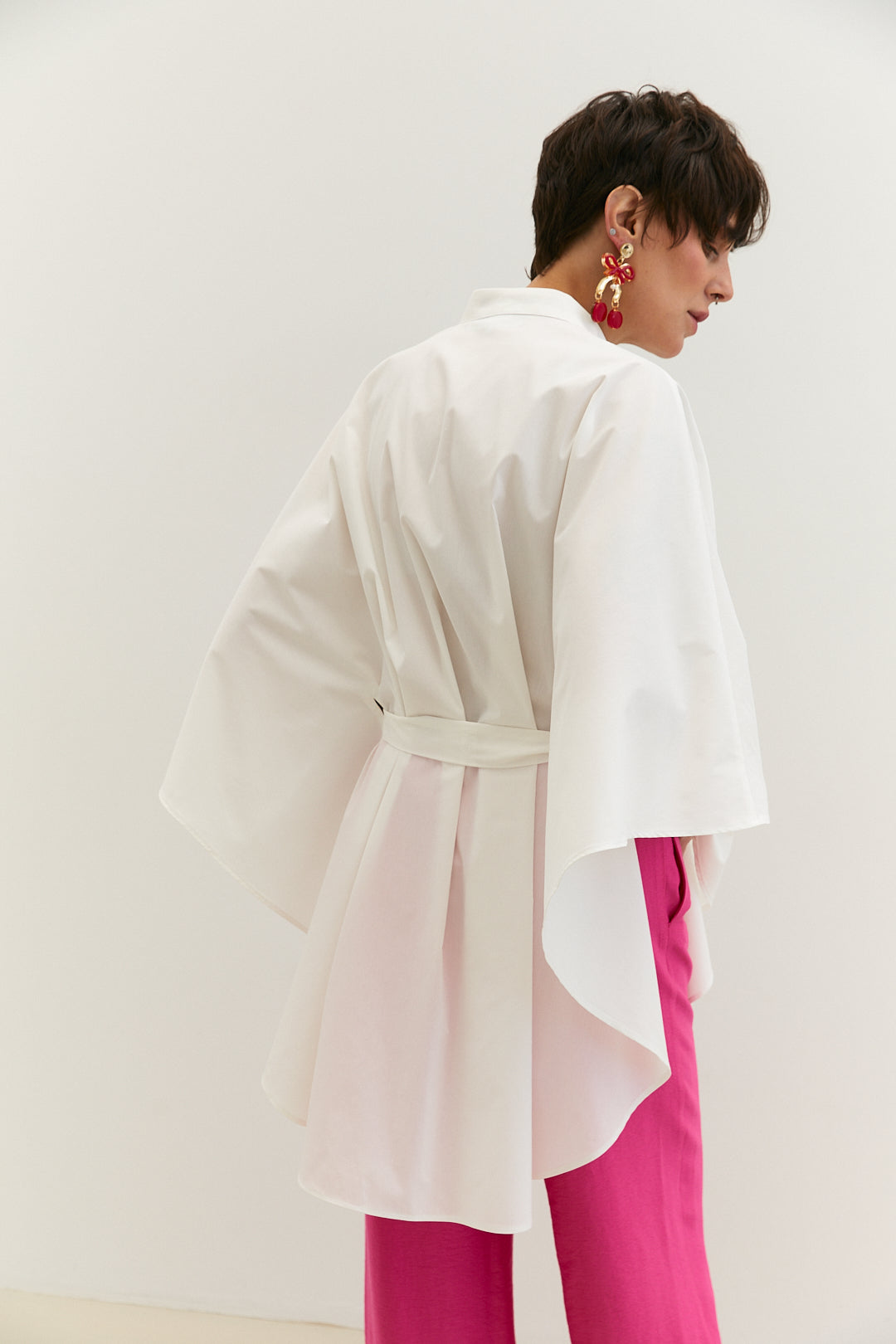 Poncho-blouse "Liana" made of milk poplin
