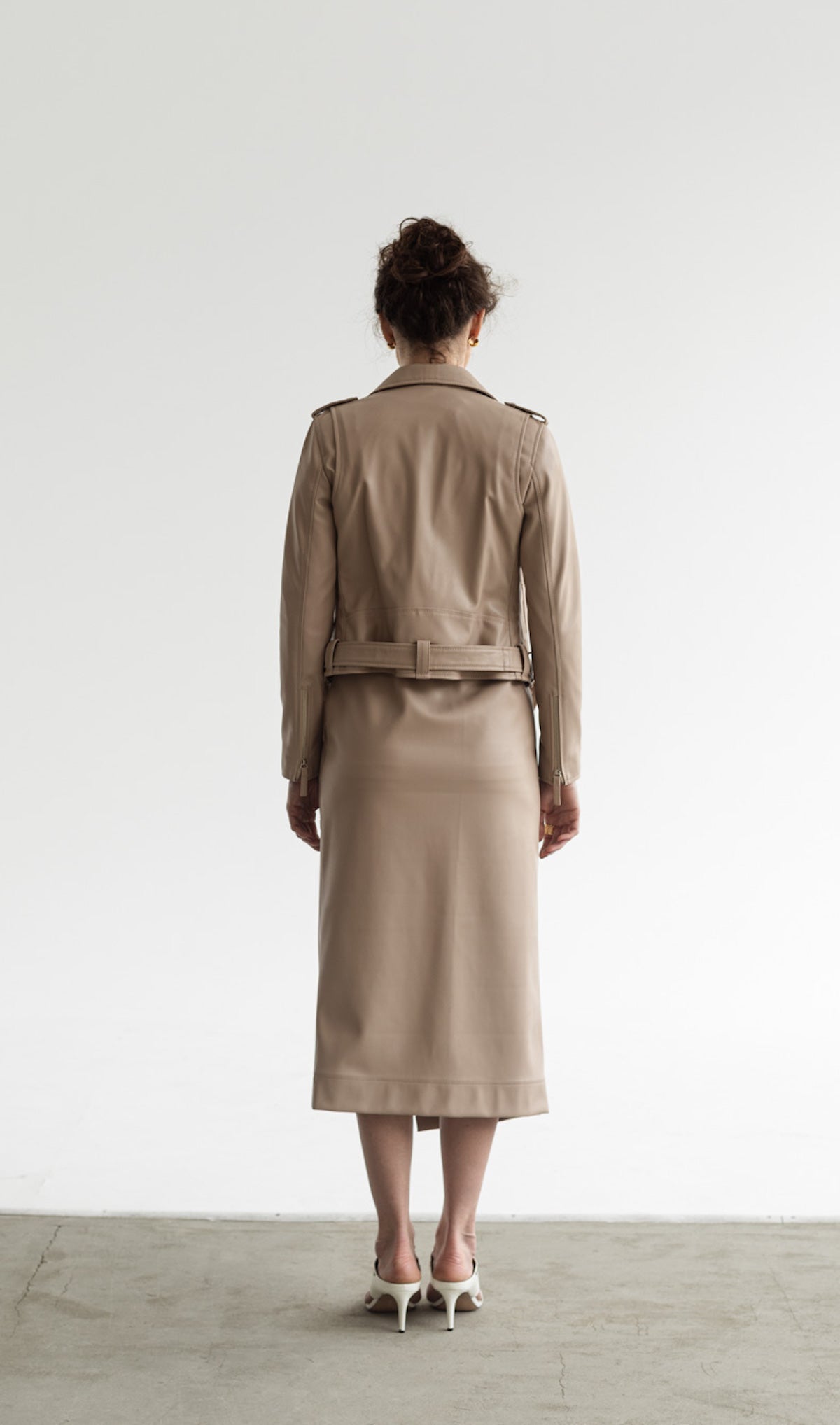 Beige Eco-leather Jacket