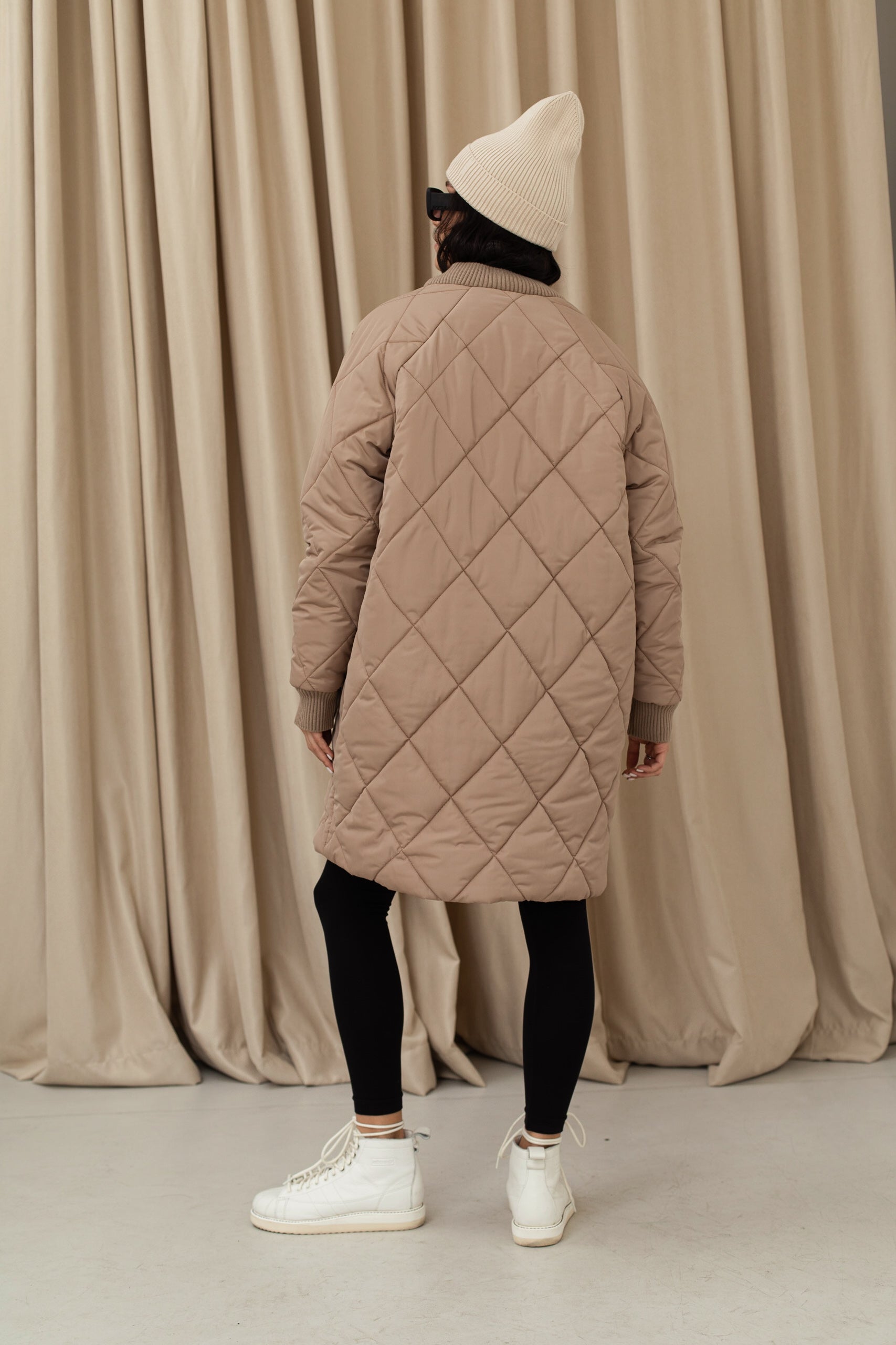 Hugue sand quilted jacket