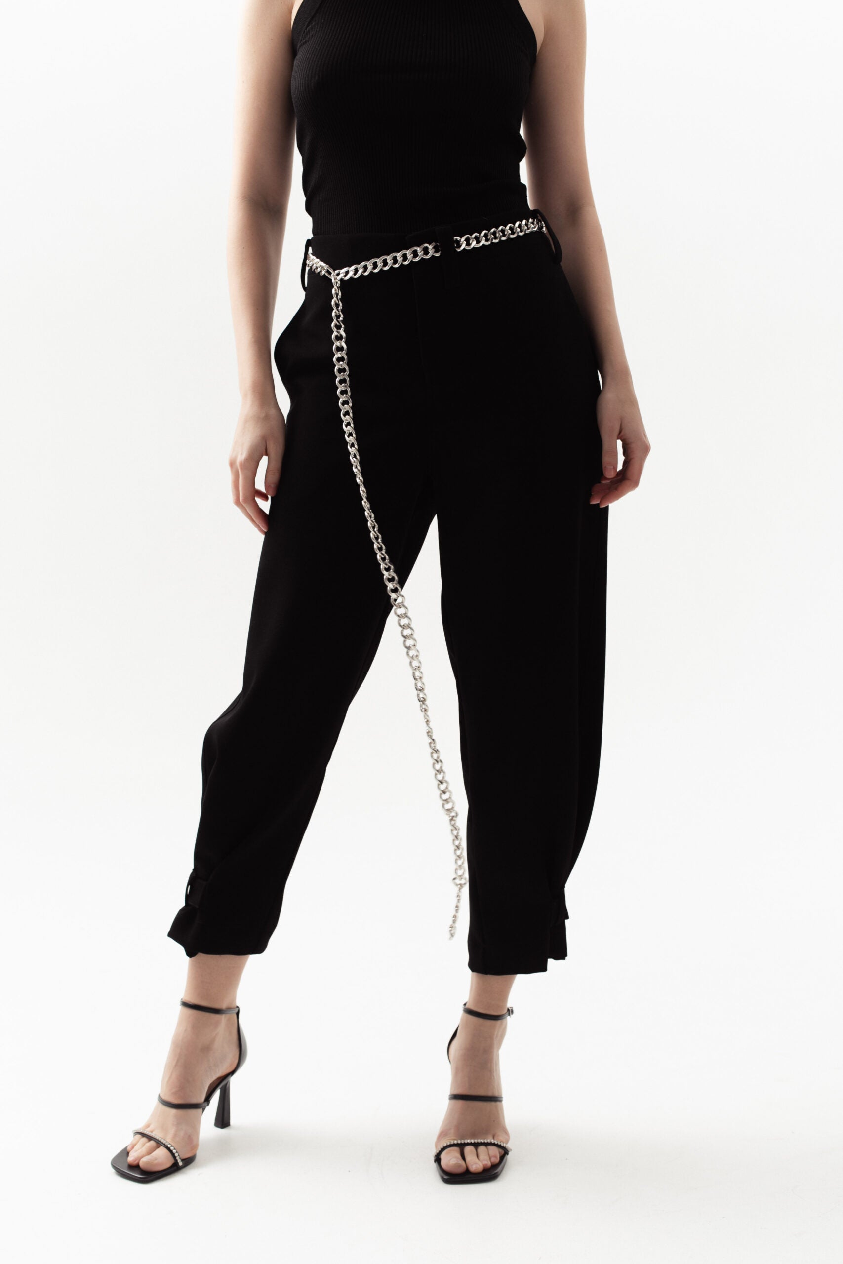 Black Belted Trousers