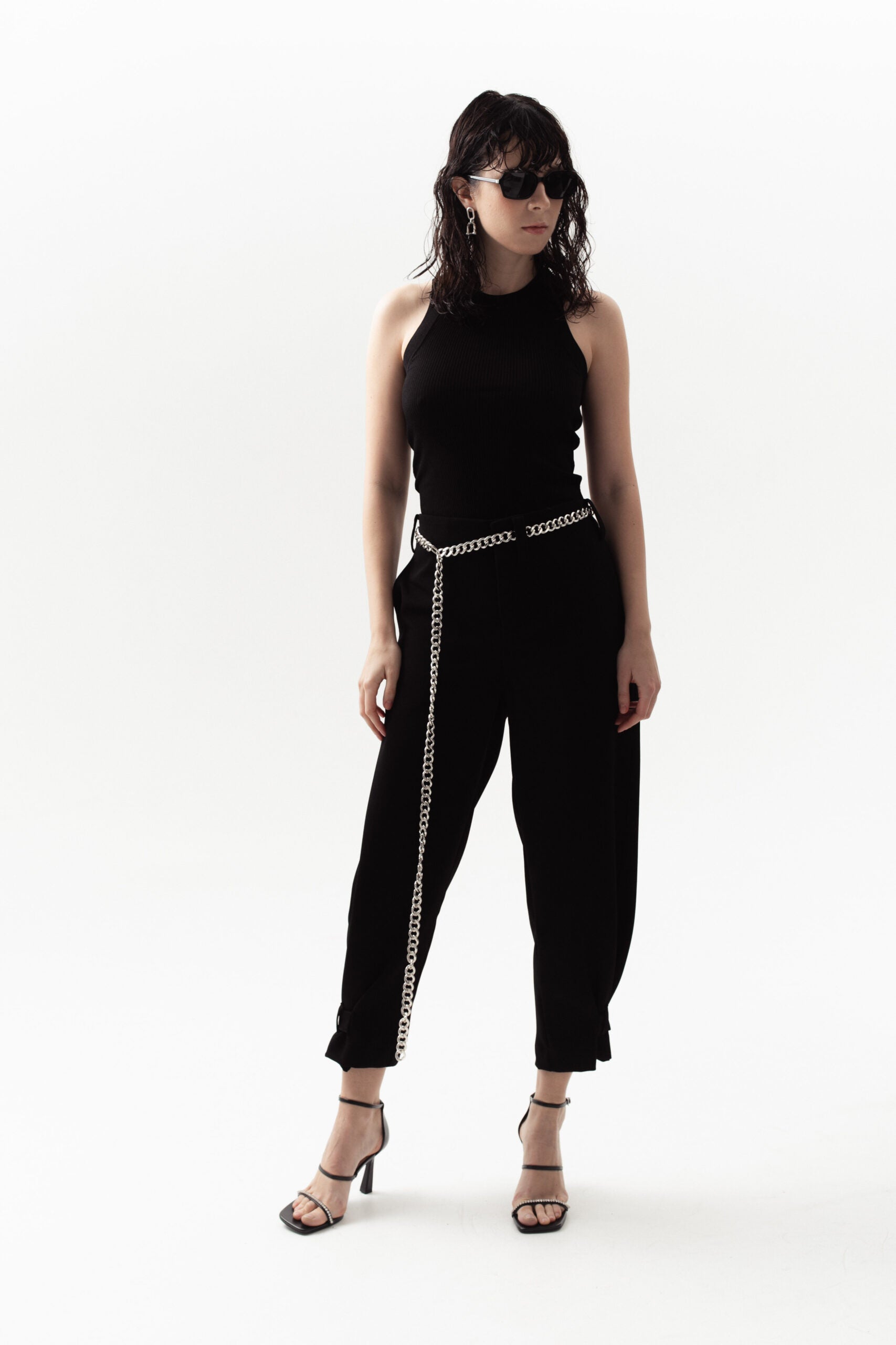 Black Belted Trousers