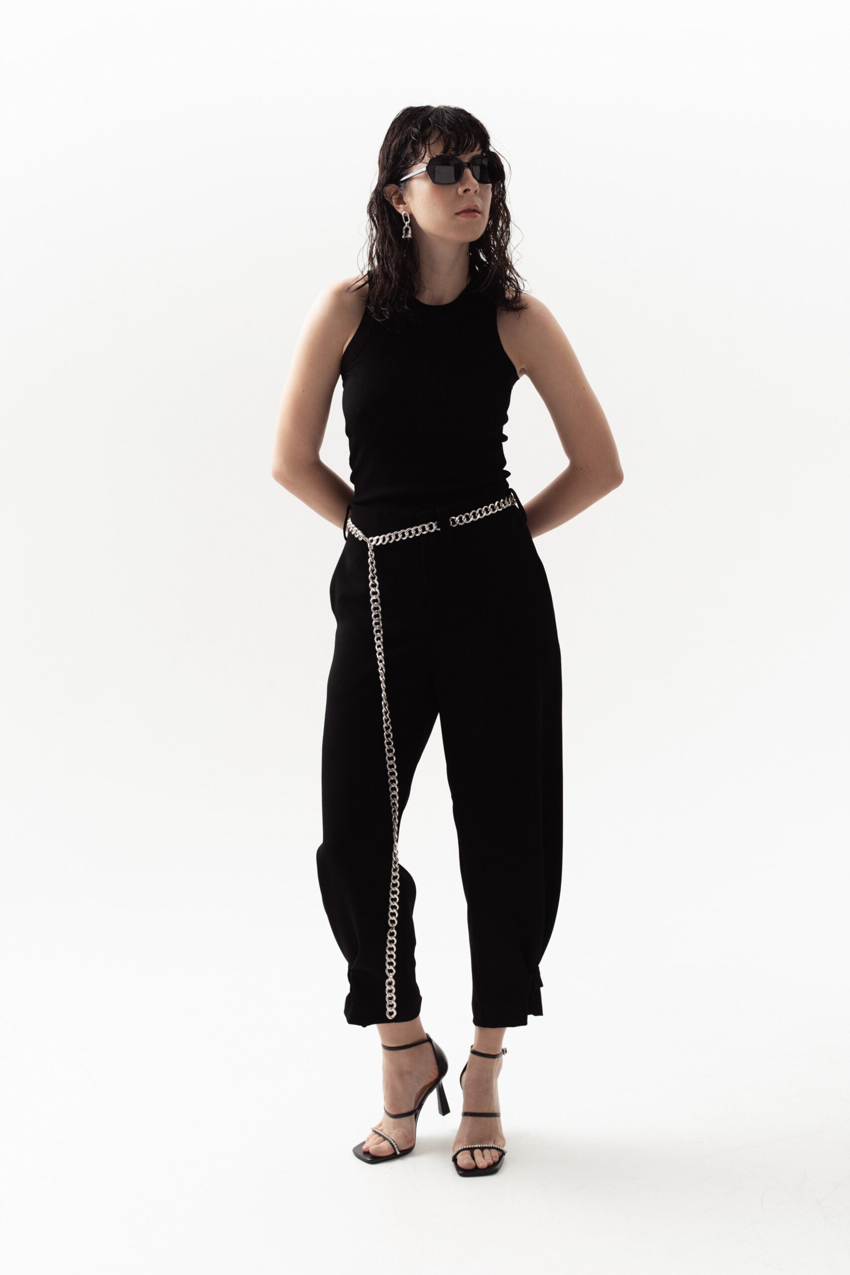 Black Belted Trousers