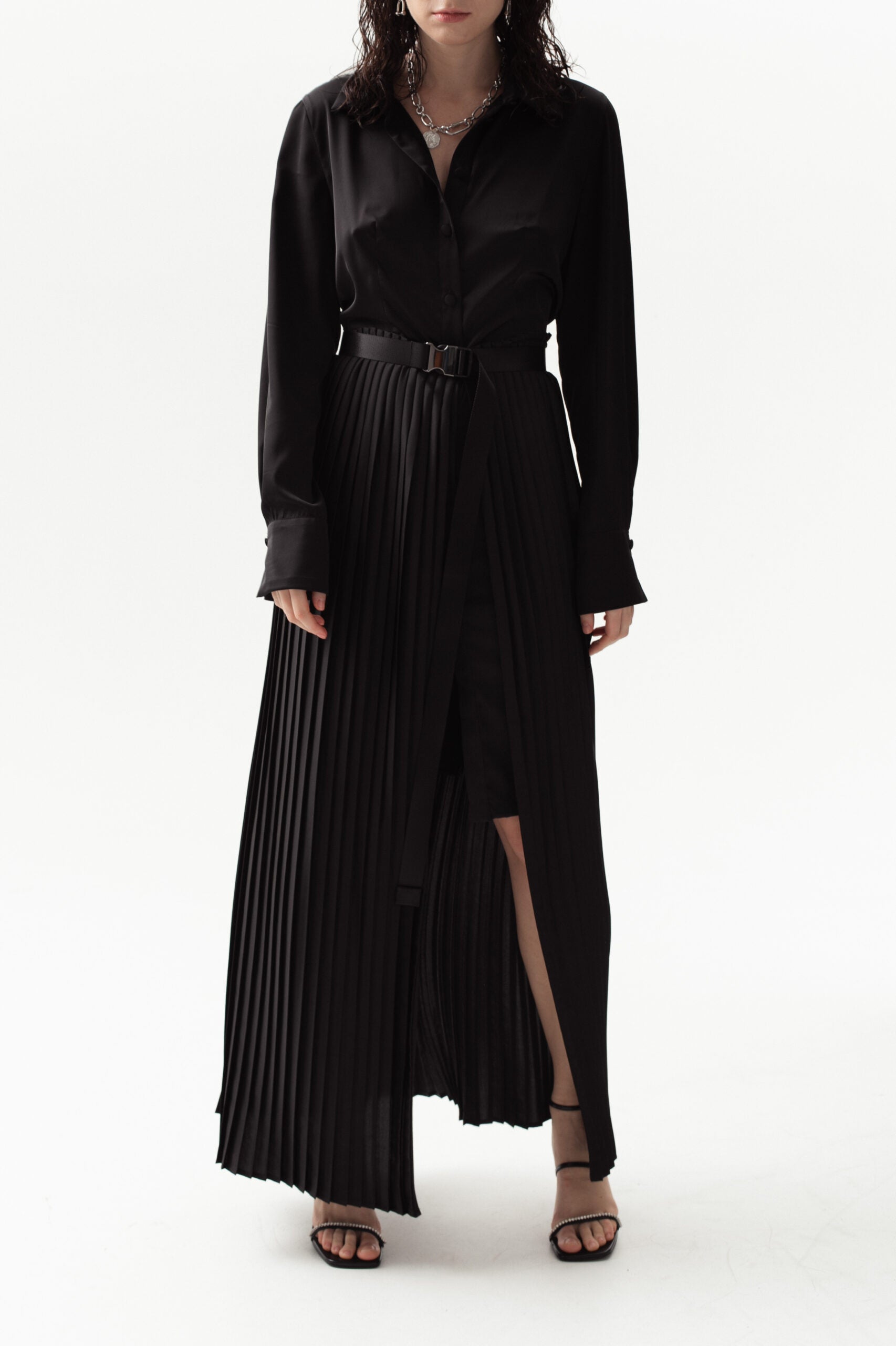 Pleated "Rock N Roll" Shirt Dress