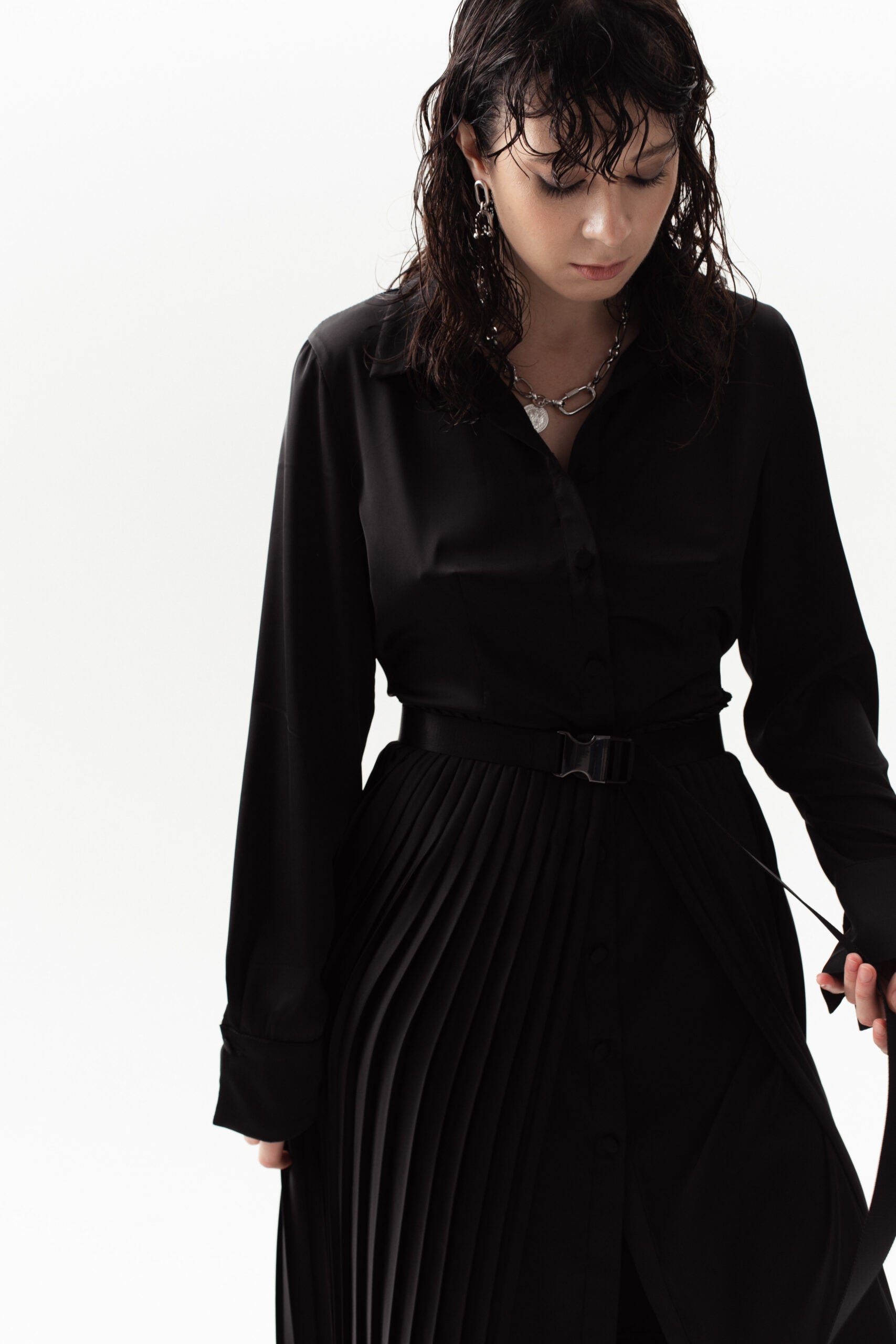 Pleated "Rock N Roll" Shirt Dress