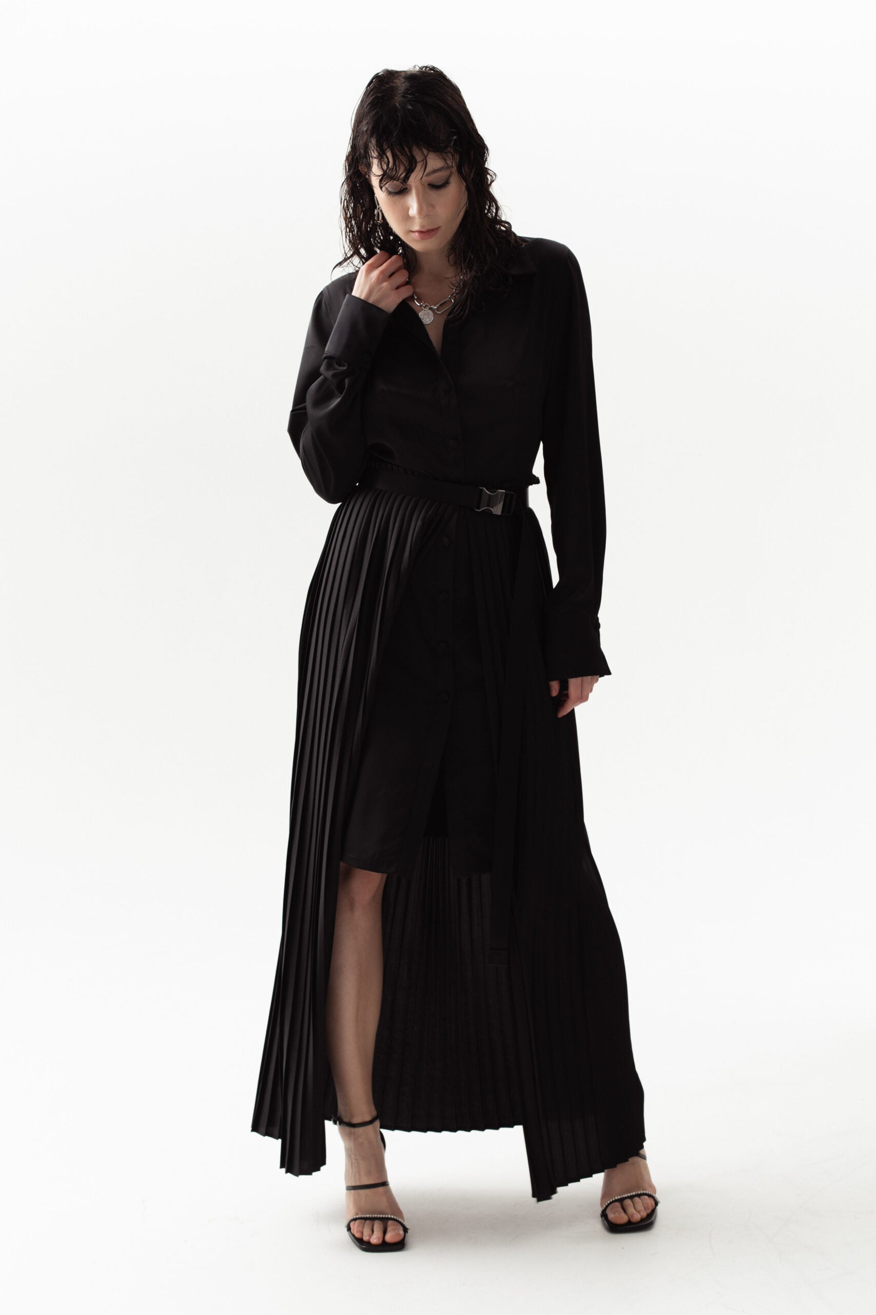 Pleated "Rock N Roll" Shirt Dress