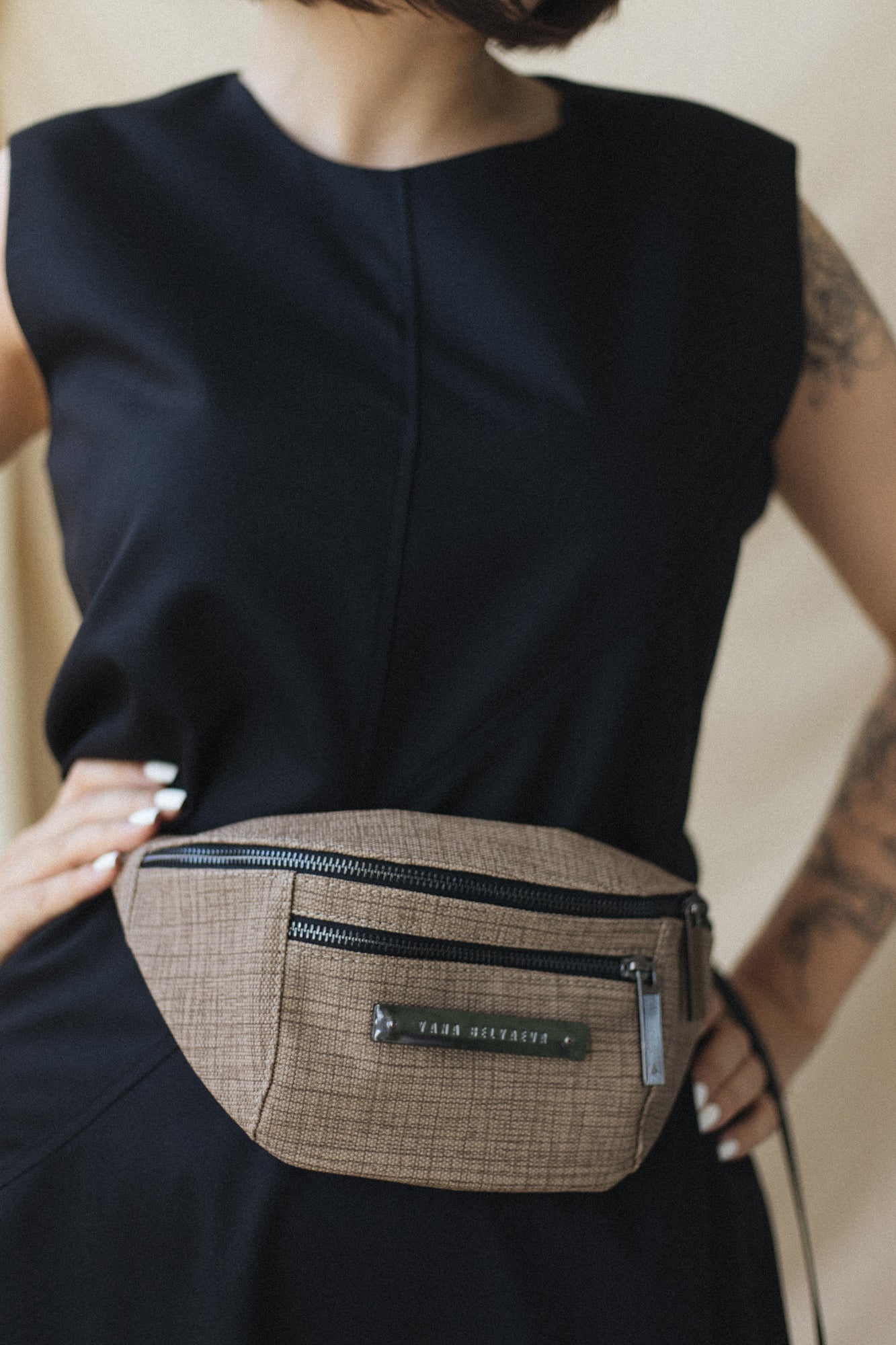 Cappuccino Eco-Leather Belt Bag
