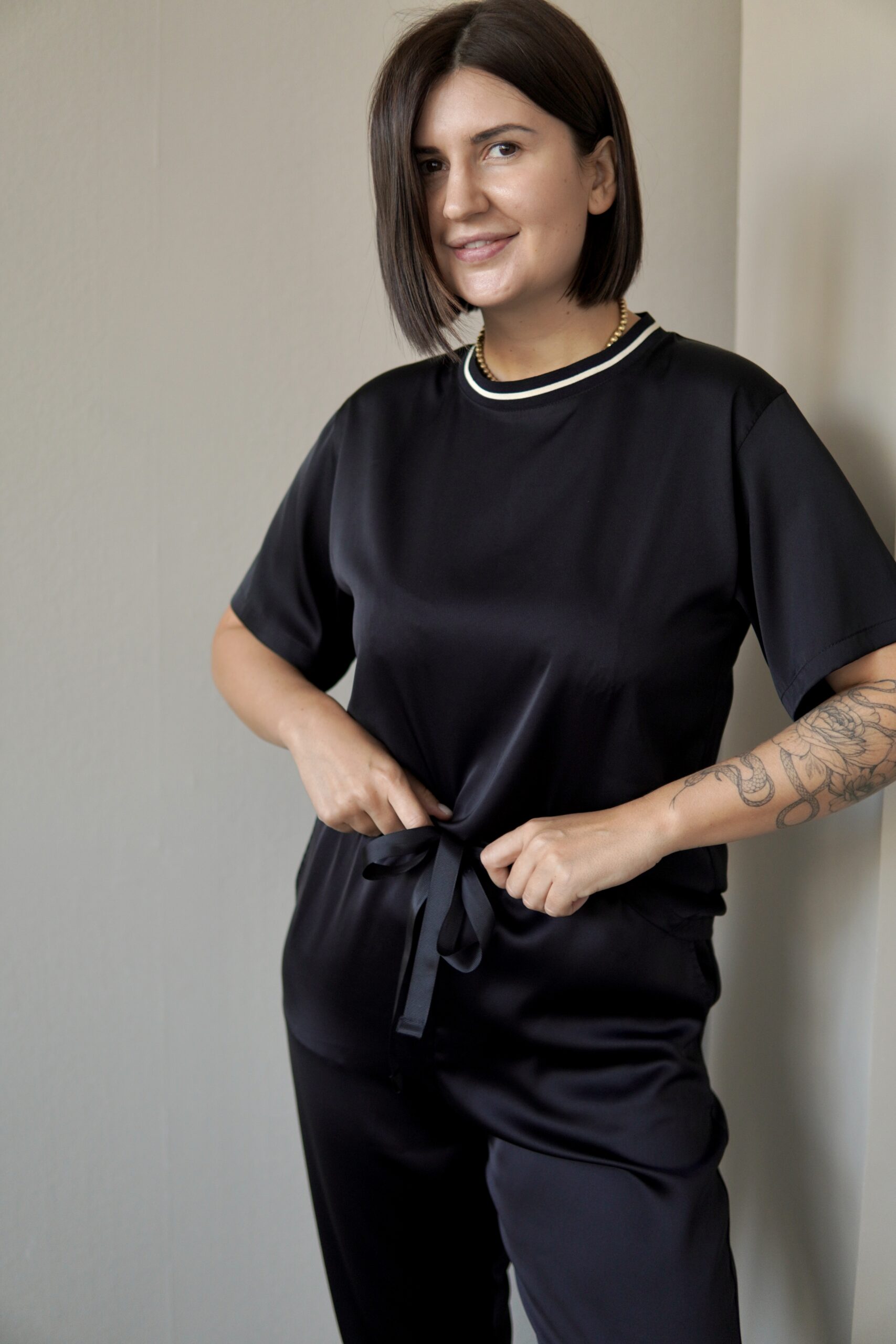 Black Silk T-shirt