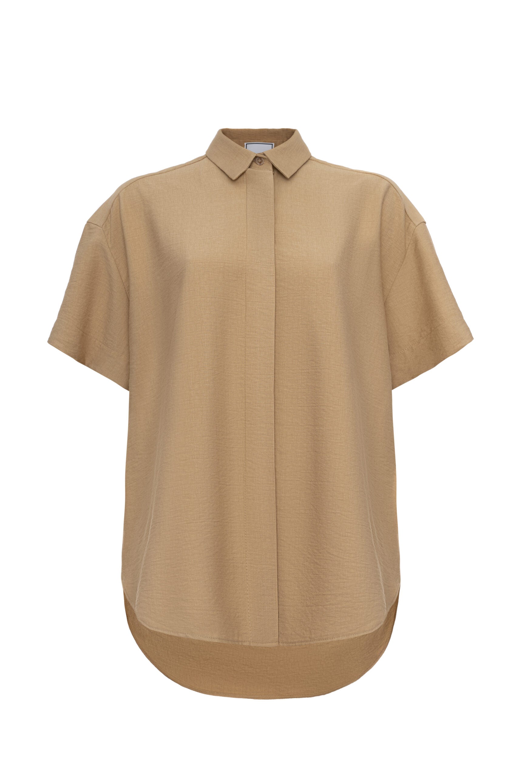 Short-sleeve Crushed Linen Shirt