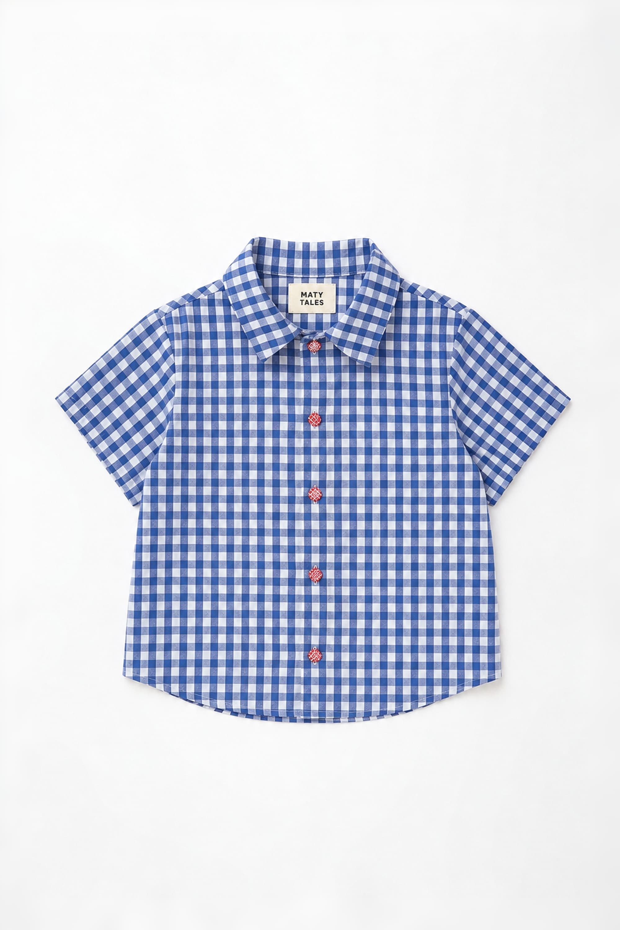 Blue Check Kids Shirt by Matty Tales