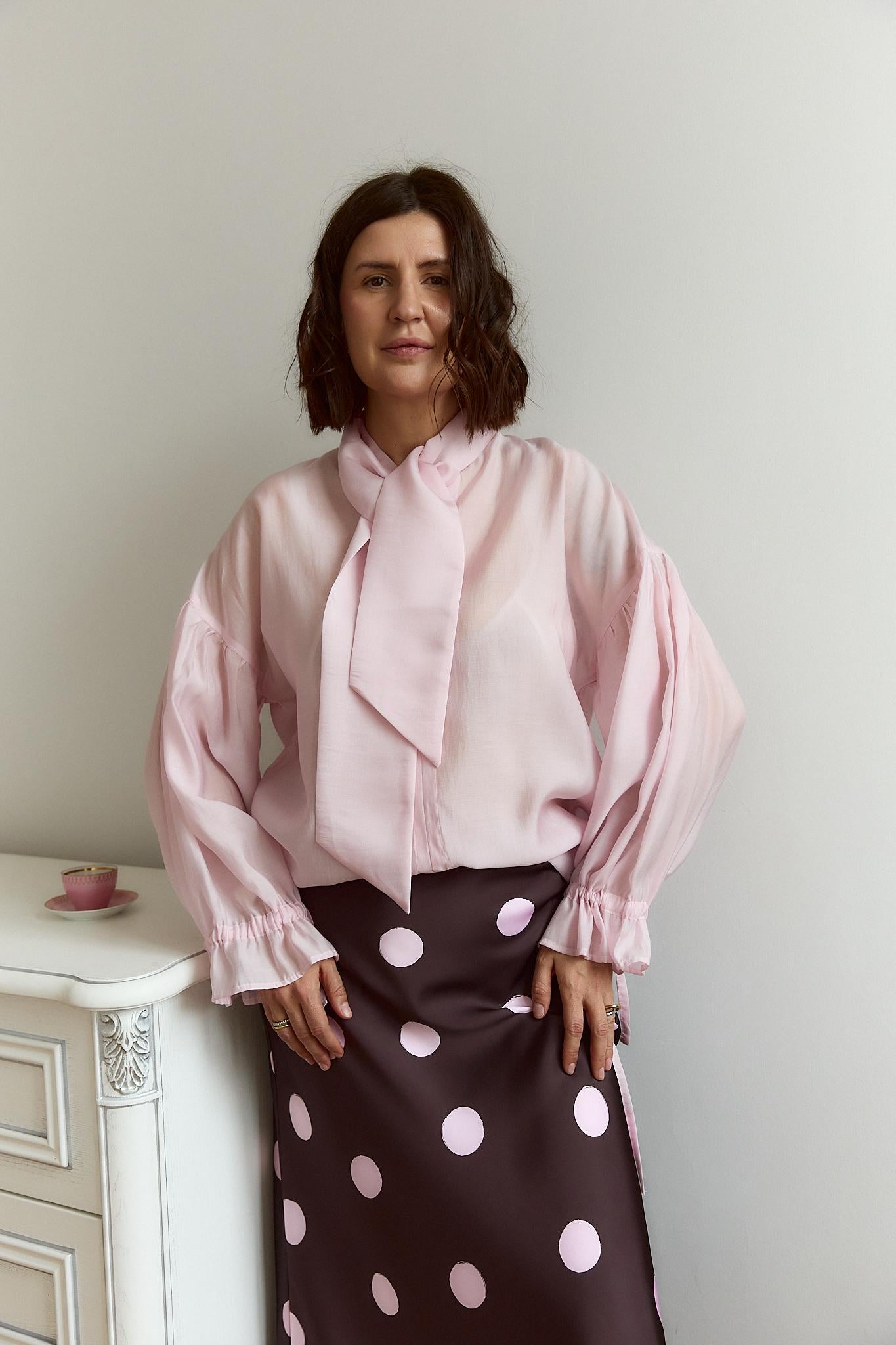 The polka dot print  skirt "Gentle"