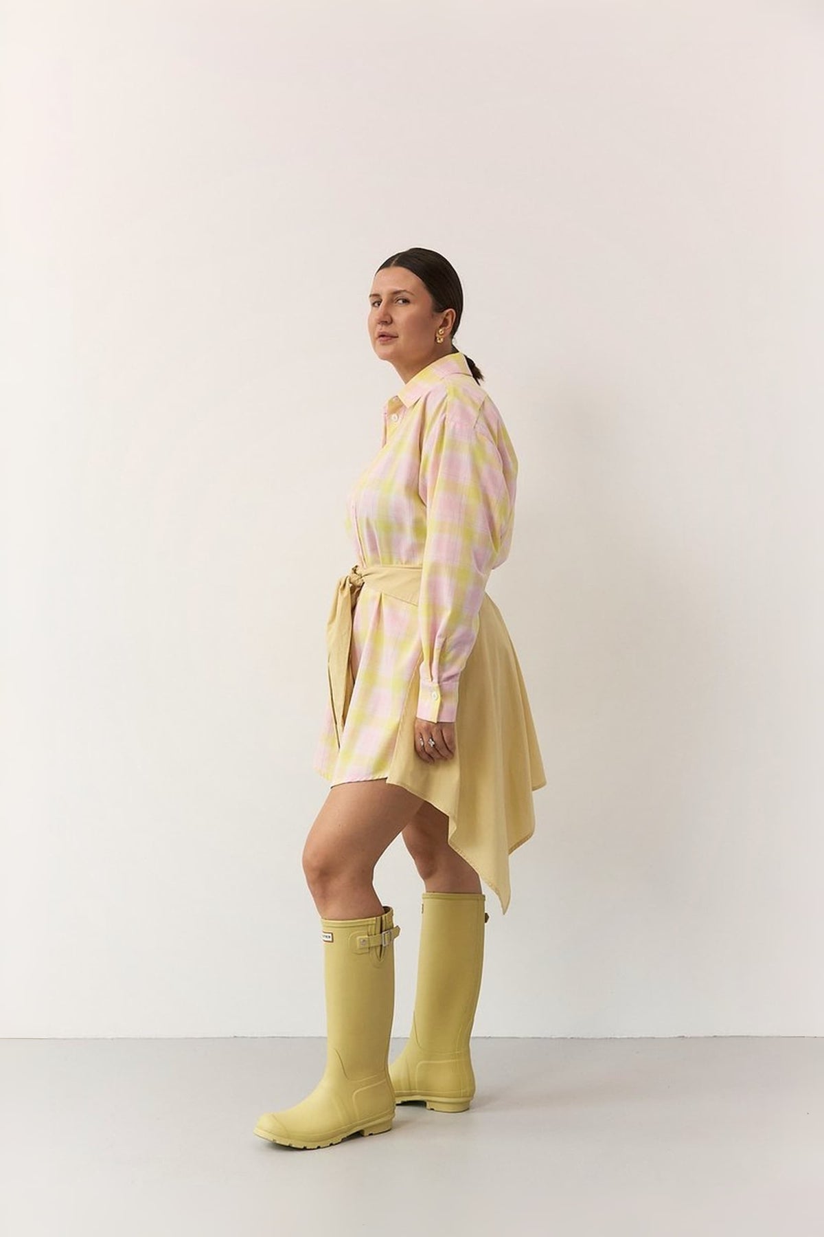 "Georgia" Shirt Dress with Faux Sleeve Belt
