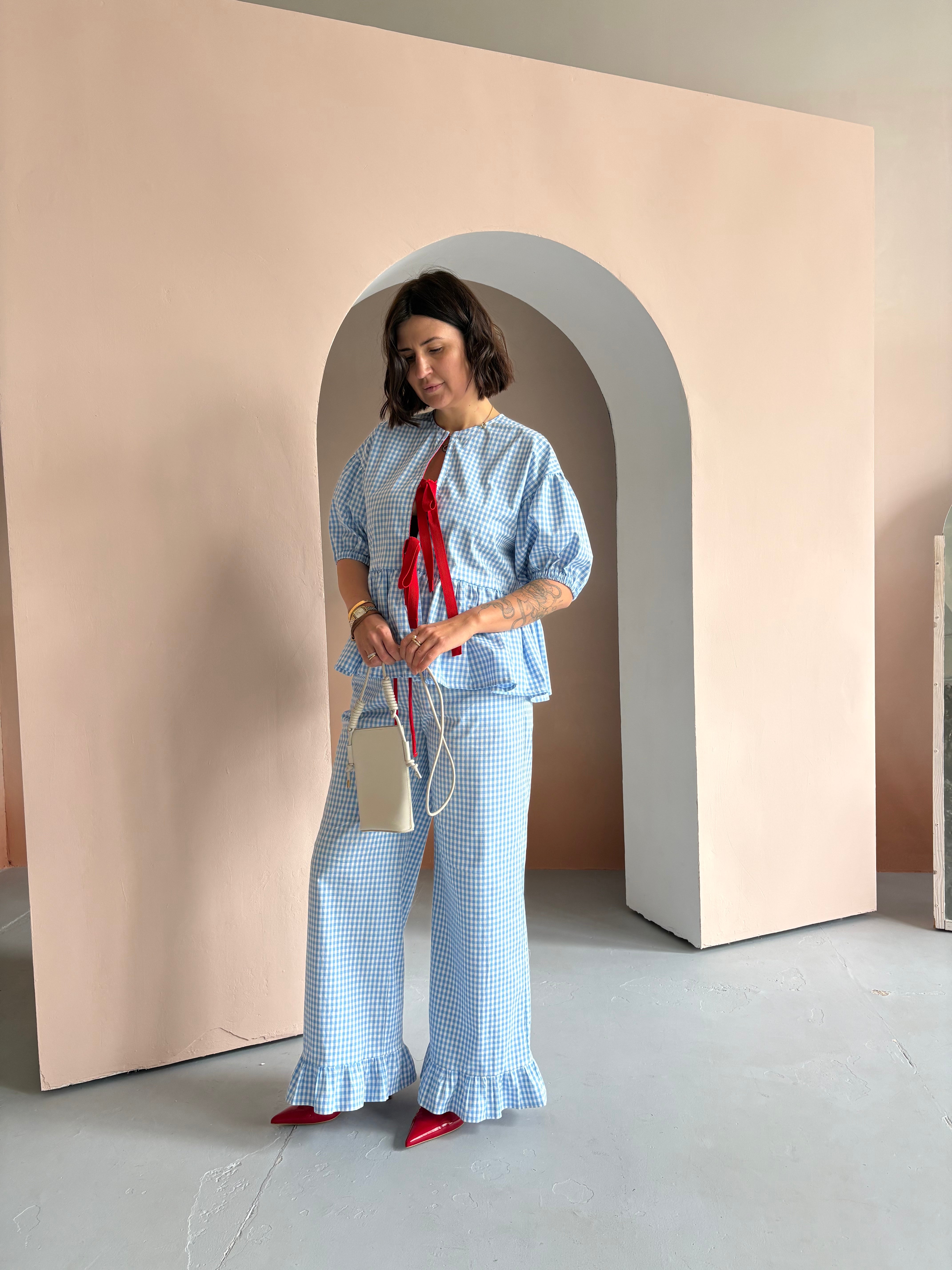 A blouse made from 100% cotton
