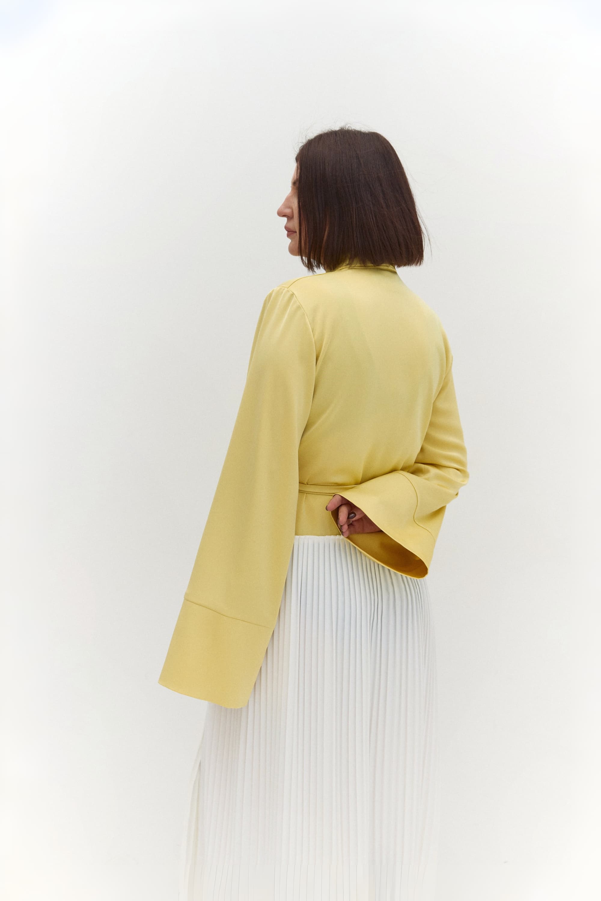 Kimono Dress with Pleated Skirt
