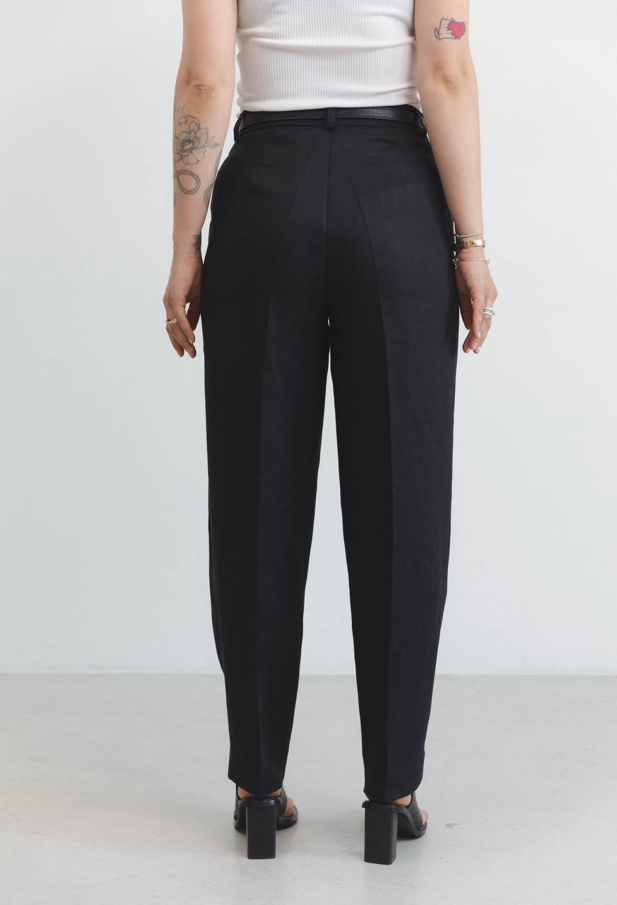 Black linen trousers "Milano"