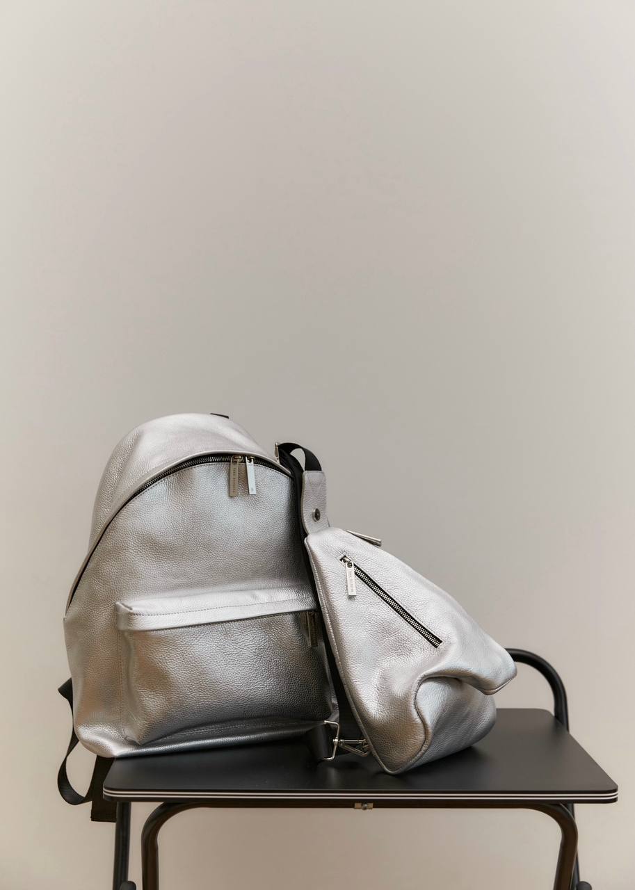 Silver backpack "Spaces"