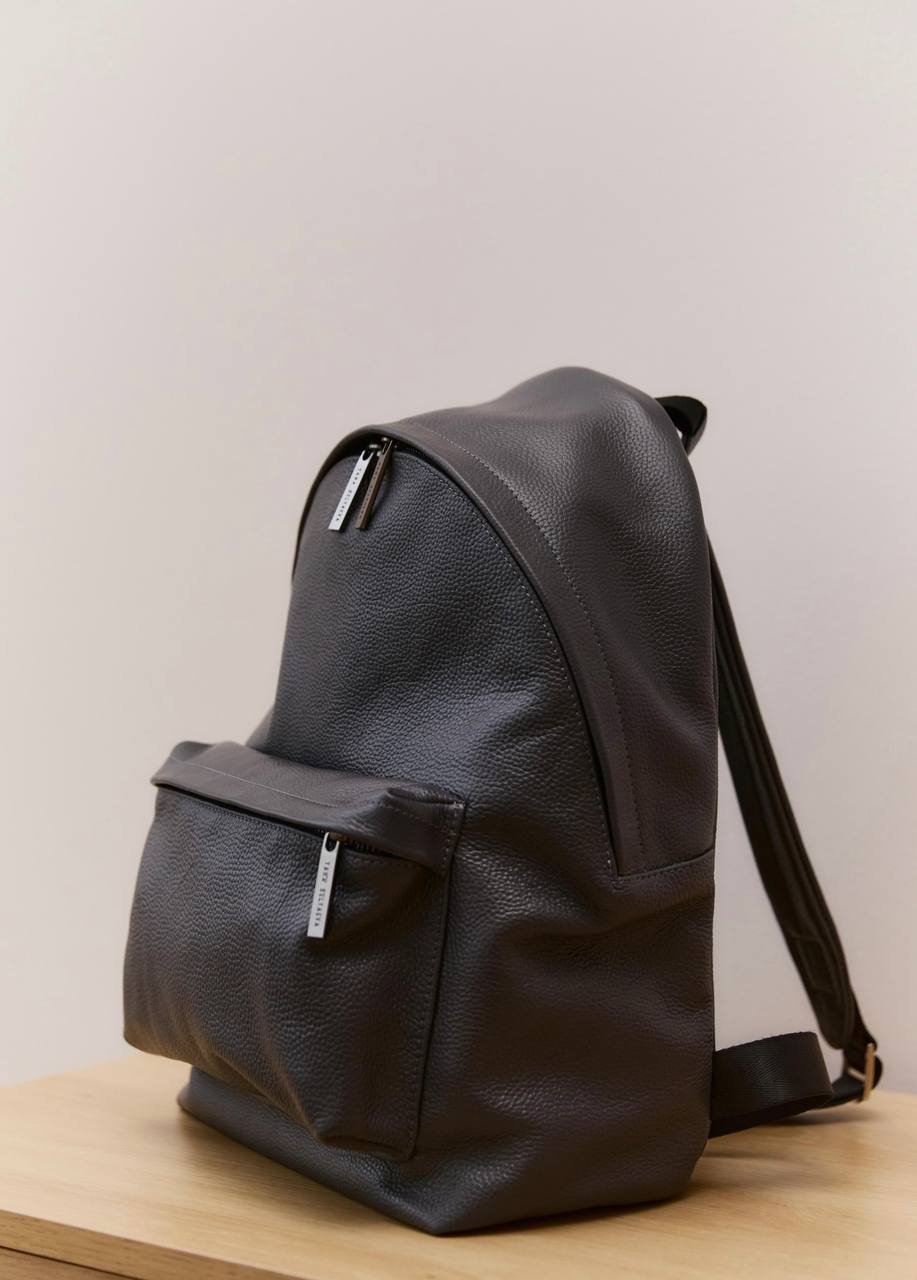 Gray leather Backpack "SPACE"