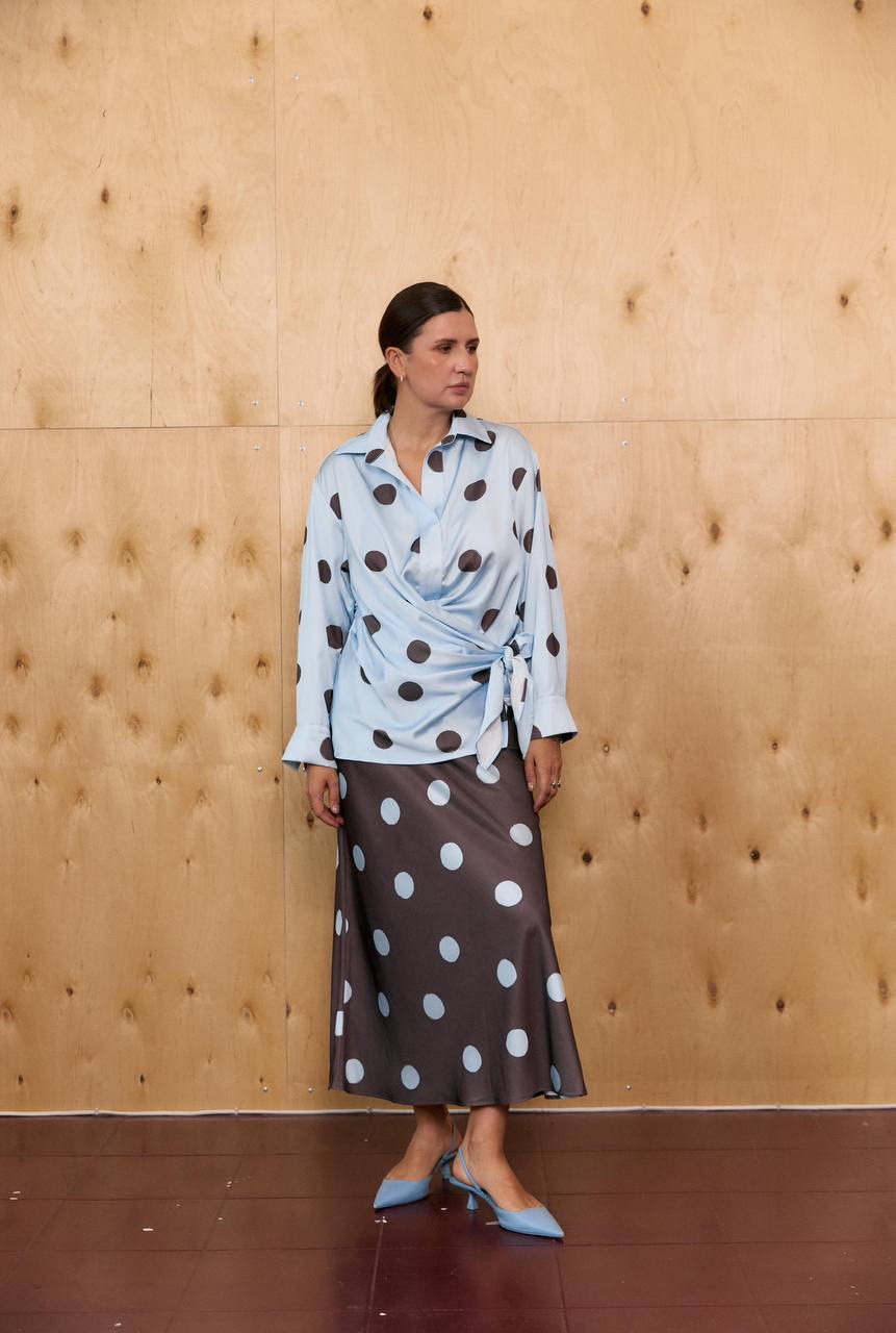Silk skirt "Gentle" in print fabrics