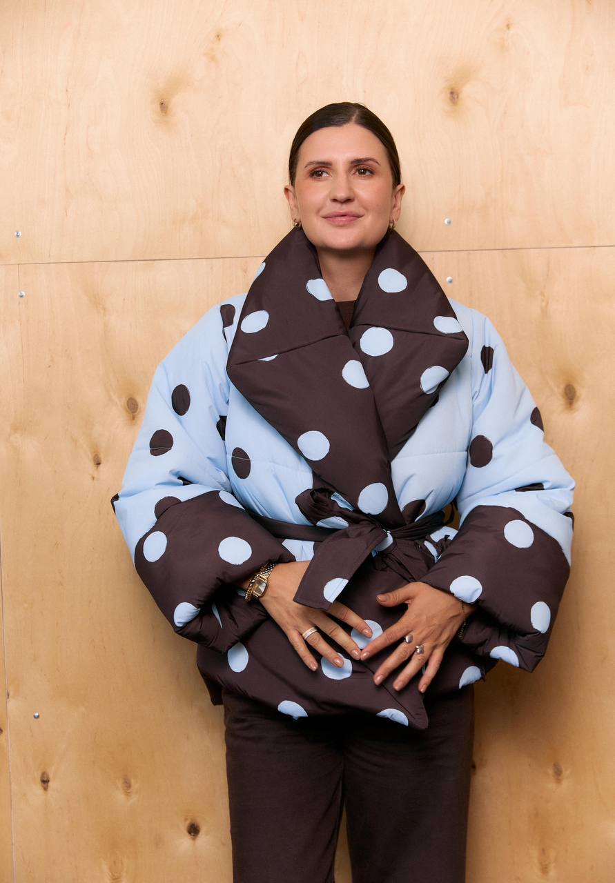 Kimono winter jacket  Polka Dots