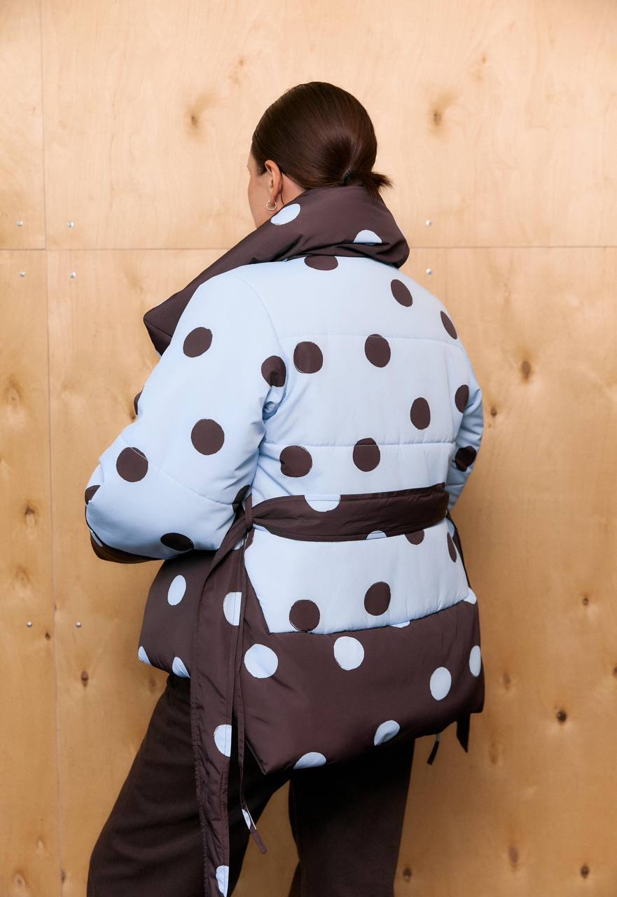 Kimono winter jacket  Polka Dots