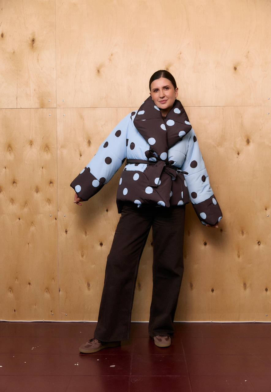 Kimono winter jacket  Polka Dots