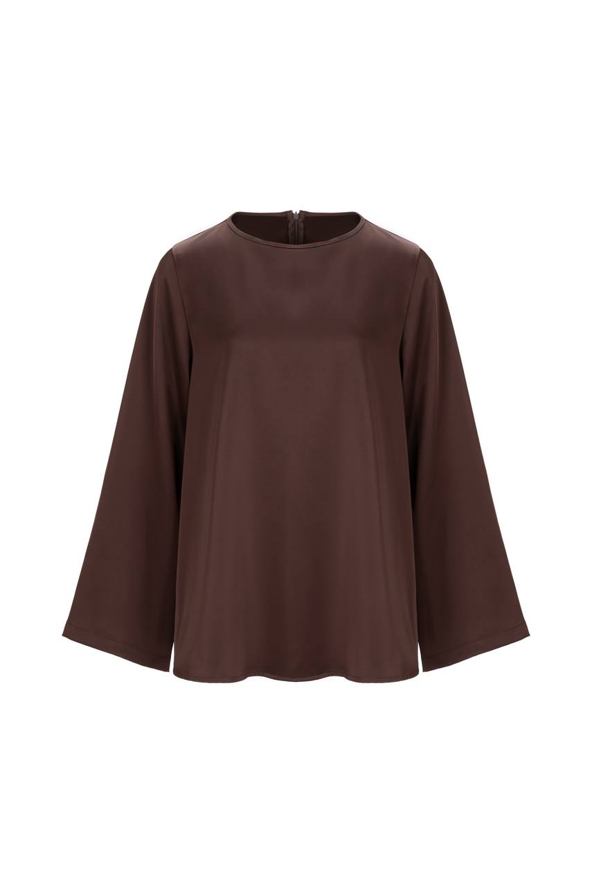 Chocolate Silk Blouse “Polka”