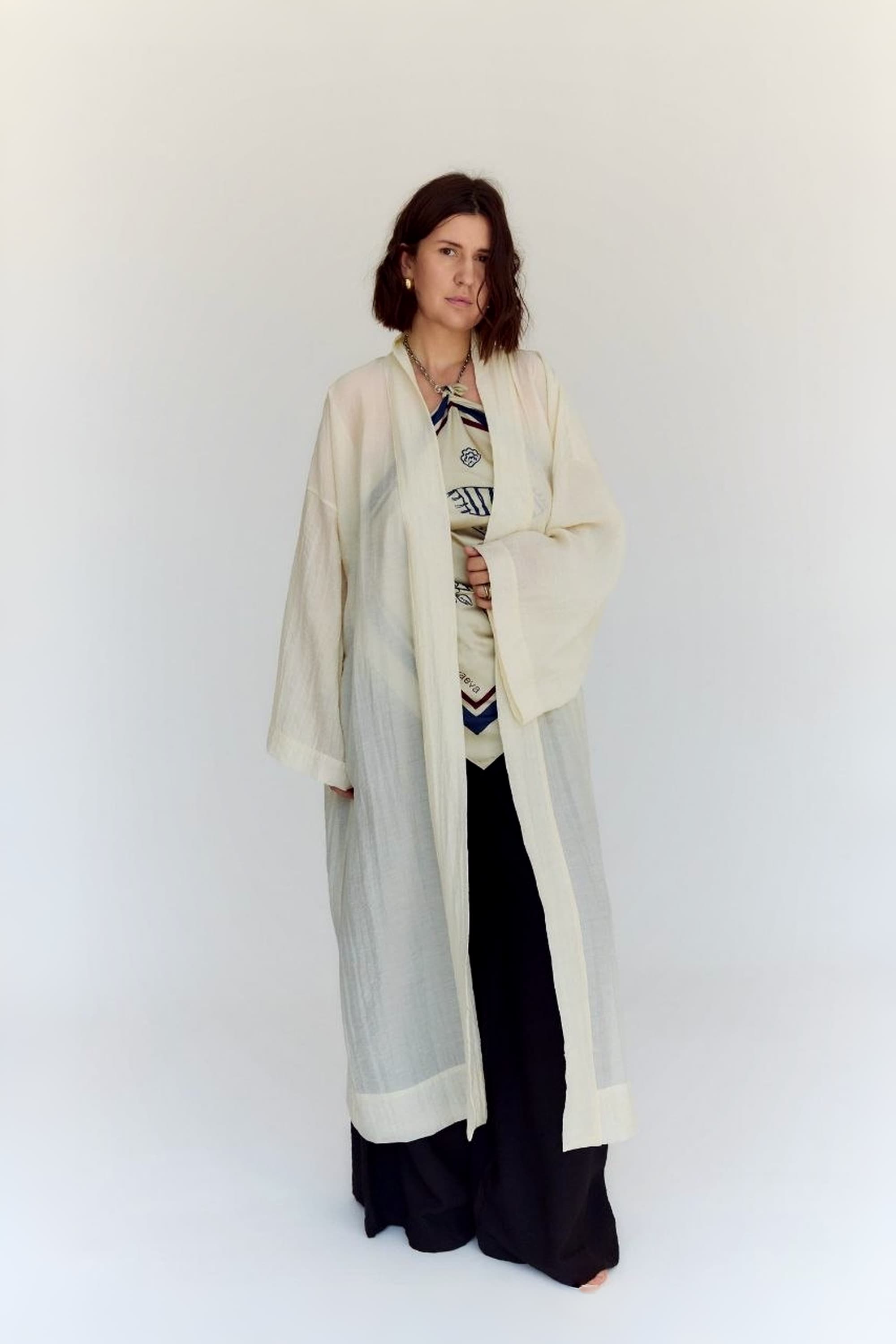 Lightweight Kimono Cardigan with Belt