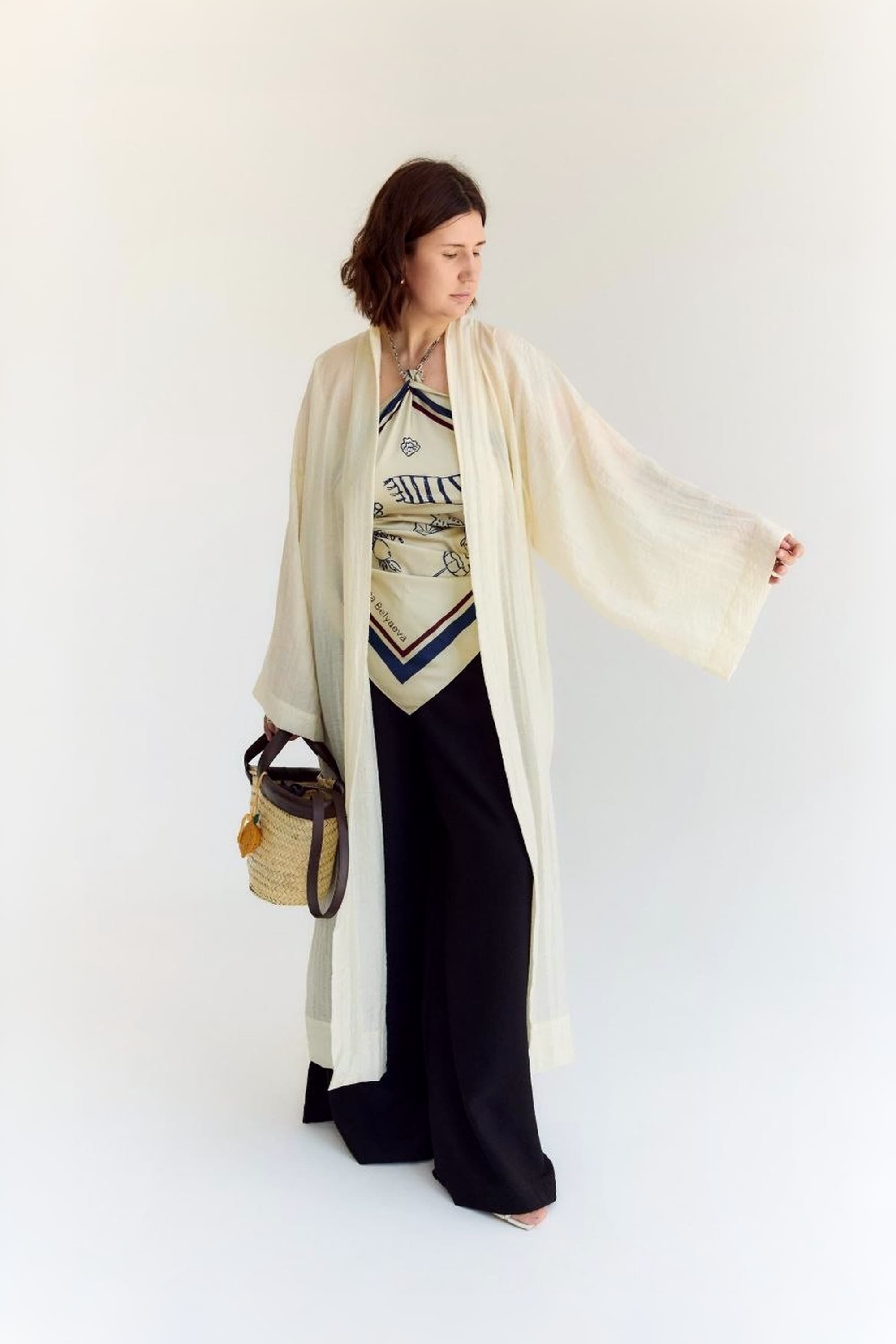 Lightweight Kimono Cardigan with Belt