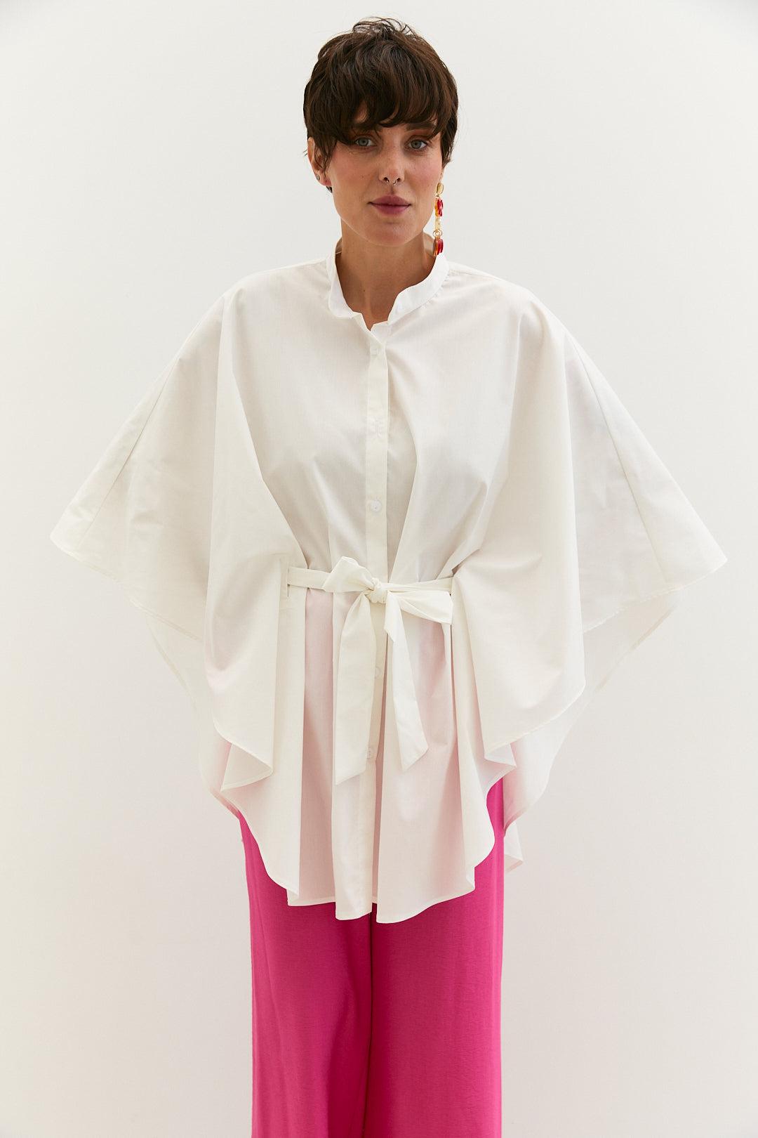 Poncho-blouse "Liana" made of milk poplin
