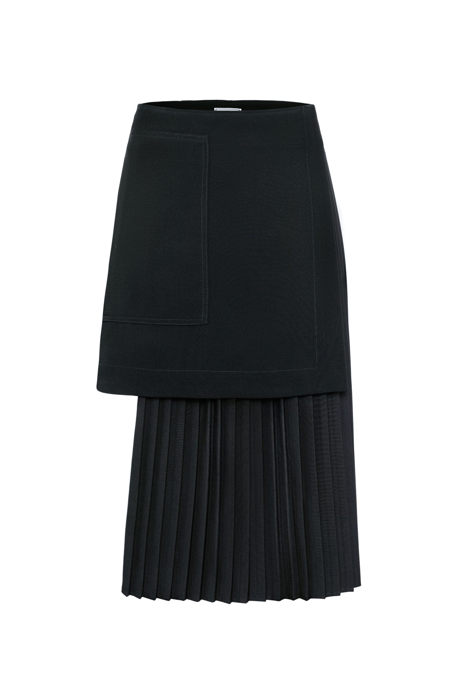 Black "Symona" Pleated Skirt
